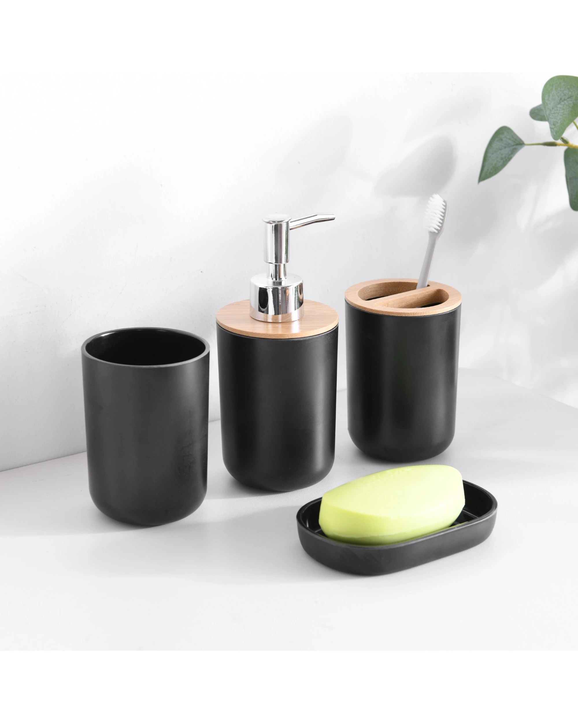 1 Takara Takae 4 Piece Bathroom Vanity Set - Black, 1 of 4