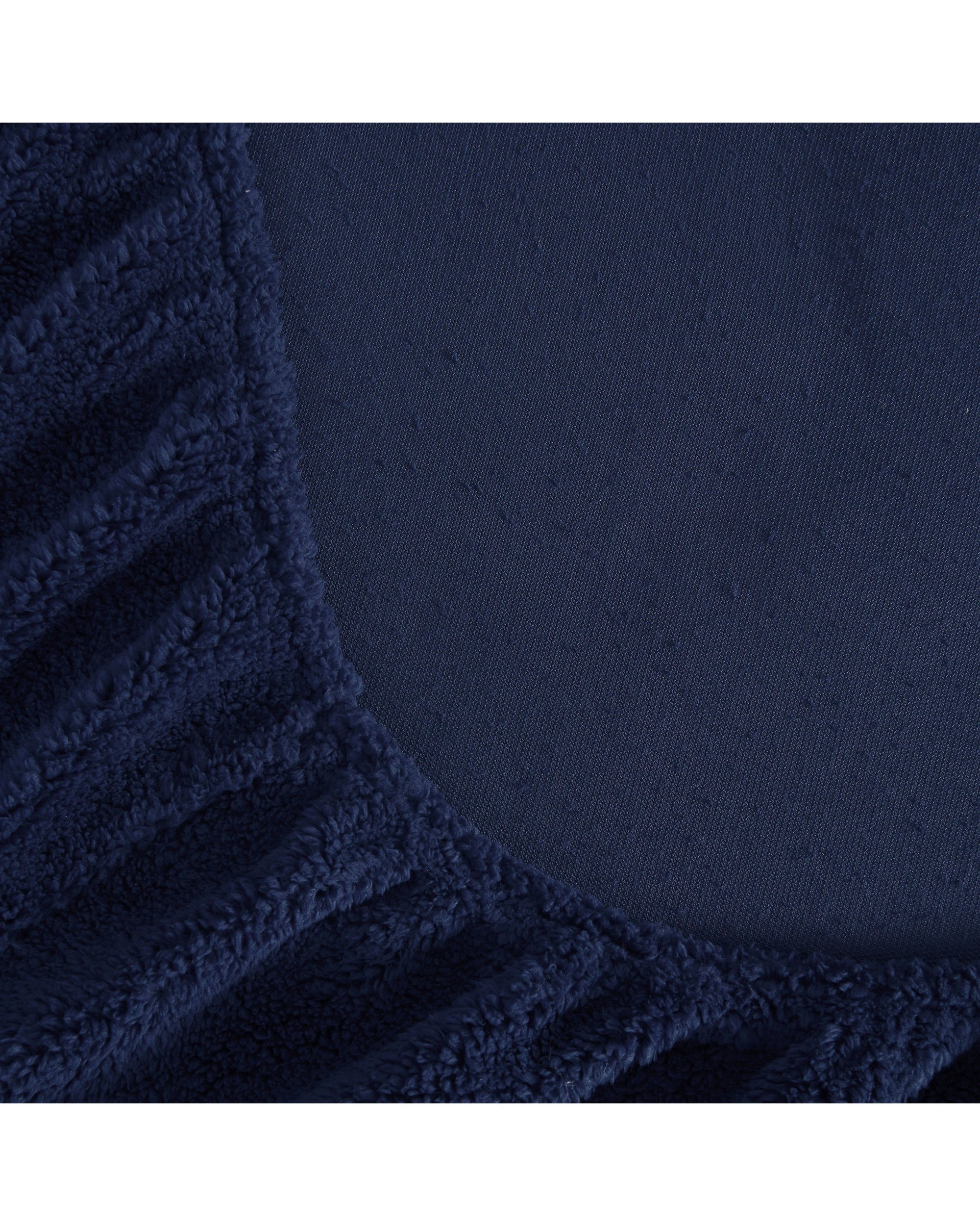 6 Dreamaker Jasper Teddy Fleece Combo Fitted Sheet Set - King Bed - Midnight Blue, 6 of 7