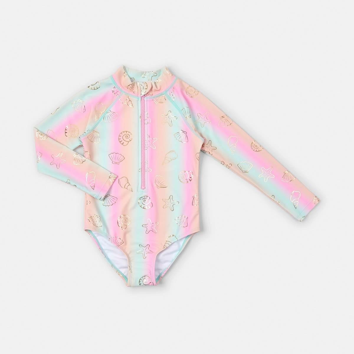 4 Long Sleeve One Piece Swimsuit Mlt Shells, 4 of 6