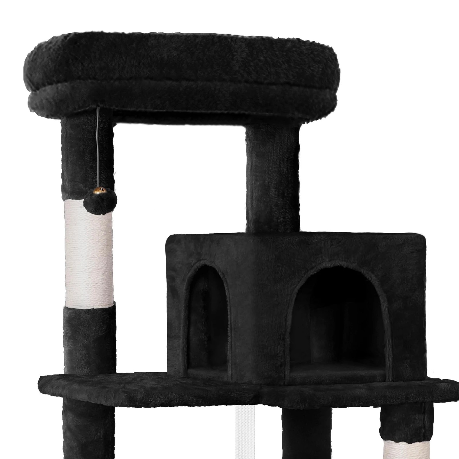 6 Beastie Cat Tree Scratching Post Scratcher Tower Condo House Furniture Wood 143 - Black, 6 of 7