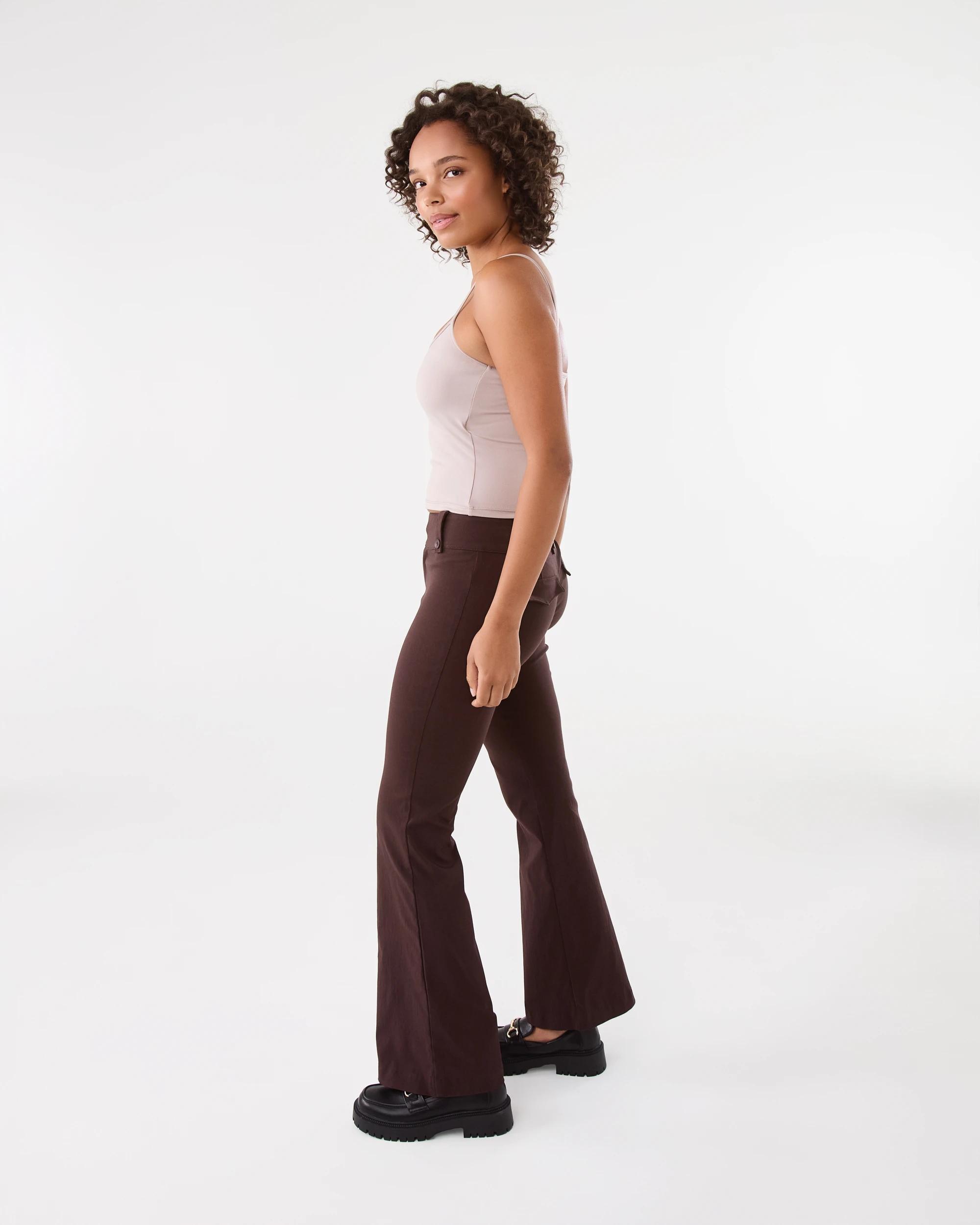 3 Youth Low Rise Bengaline Pants Choc Plum, 3 of 6