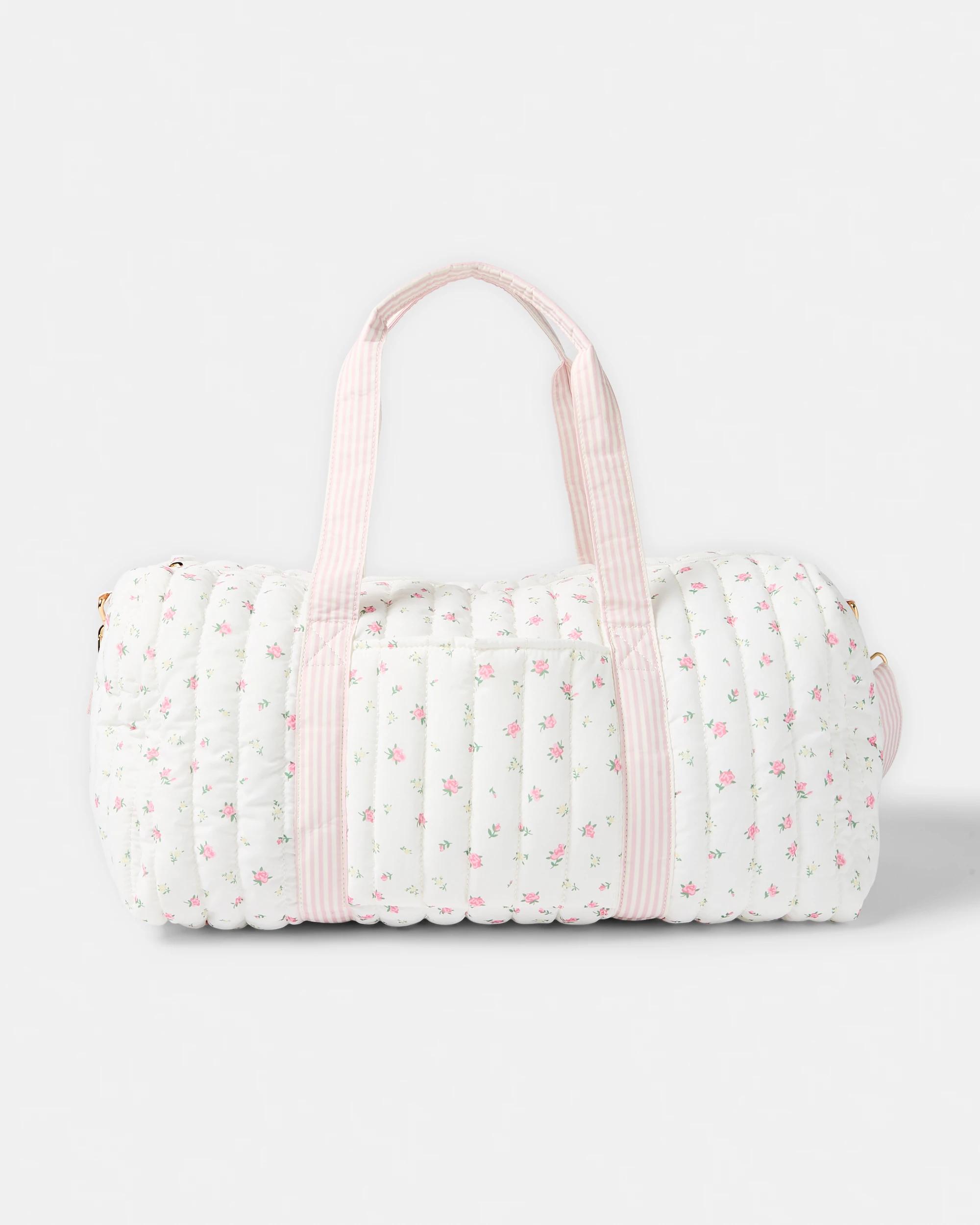 1 Quilted Weekender Bag Pink Ditsy, 1 of 5