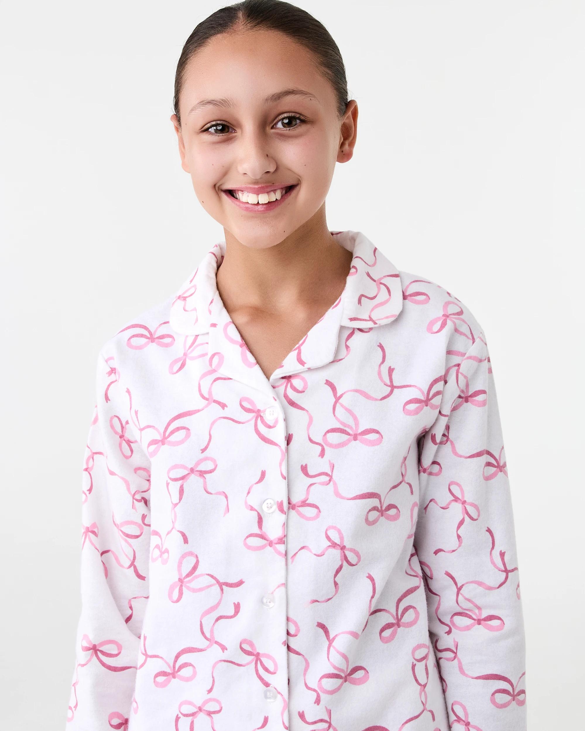 3 Flannel Pyjama Set Pnk Bows, 3 of 8