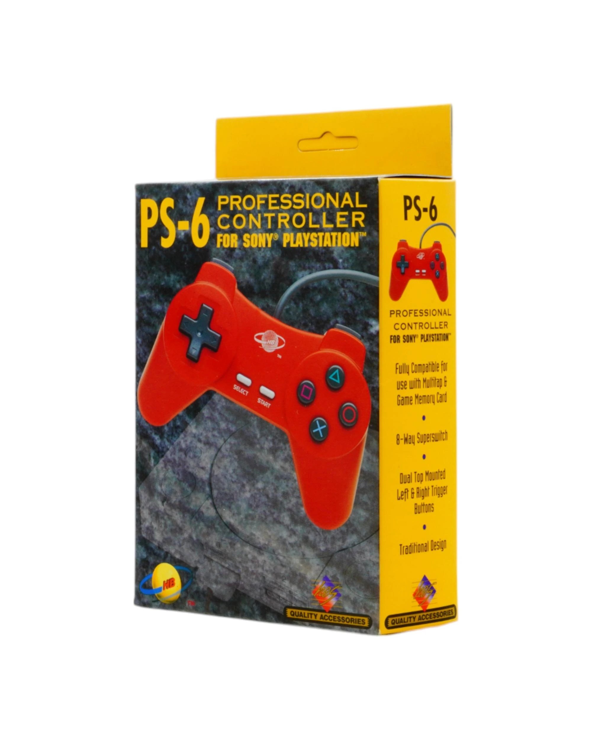3 HB PS-6 Professional Controller For Playstation One - Red, 3 of 5