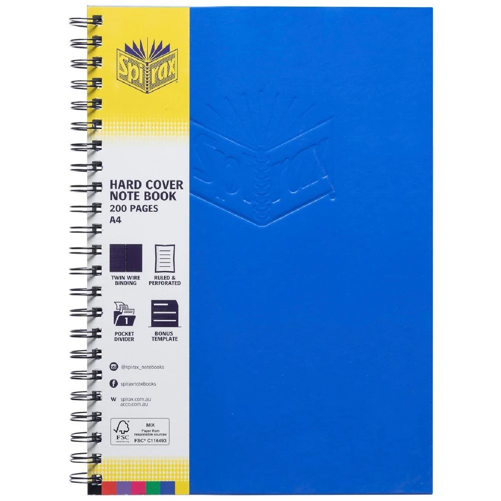 1 Spirax Hard Cover Notebook A4 Blue, 1 of 5