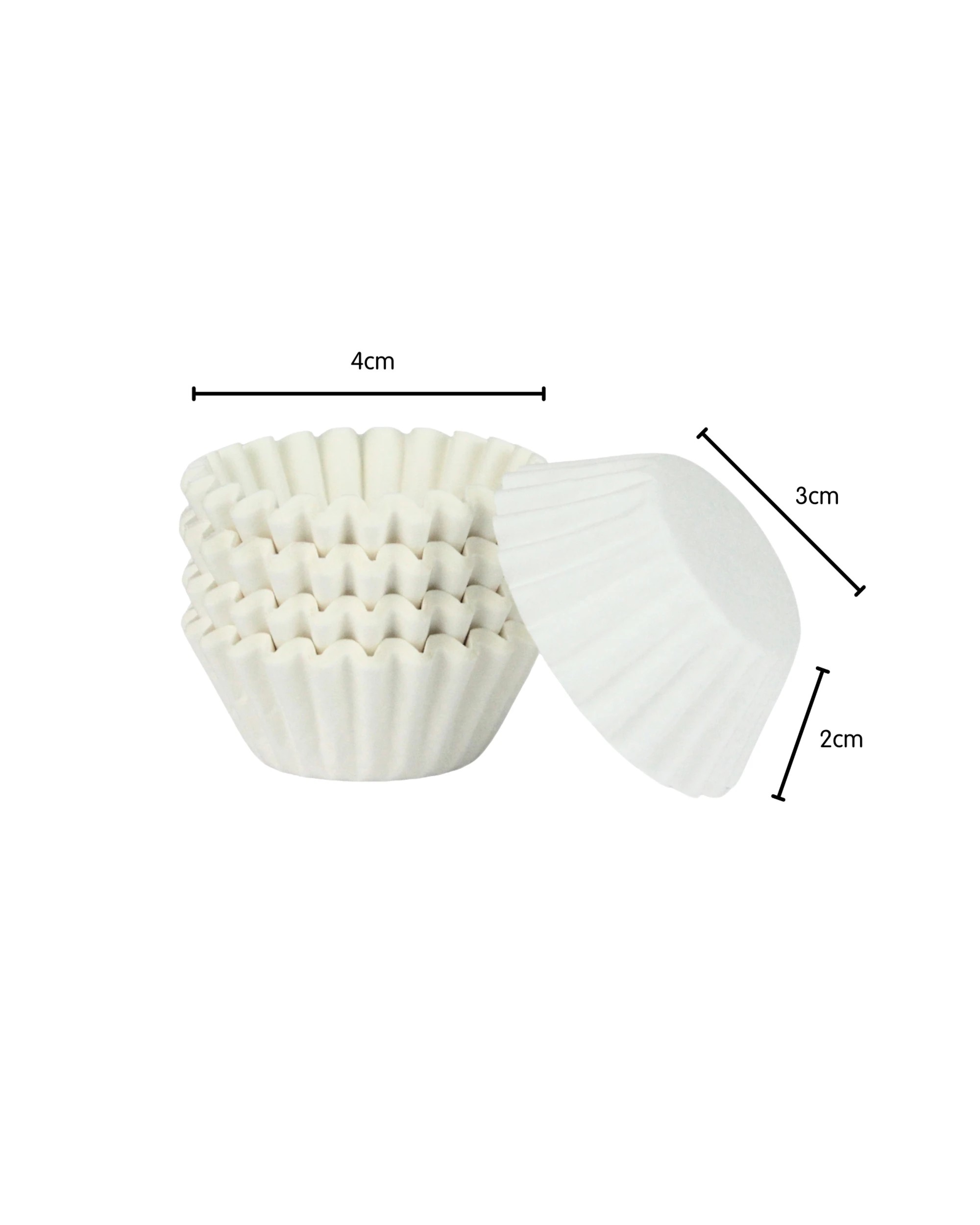 2 Alpen Mini Baking Cups 30mm Pack of 100 - White, 2 of 3