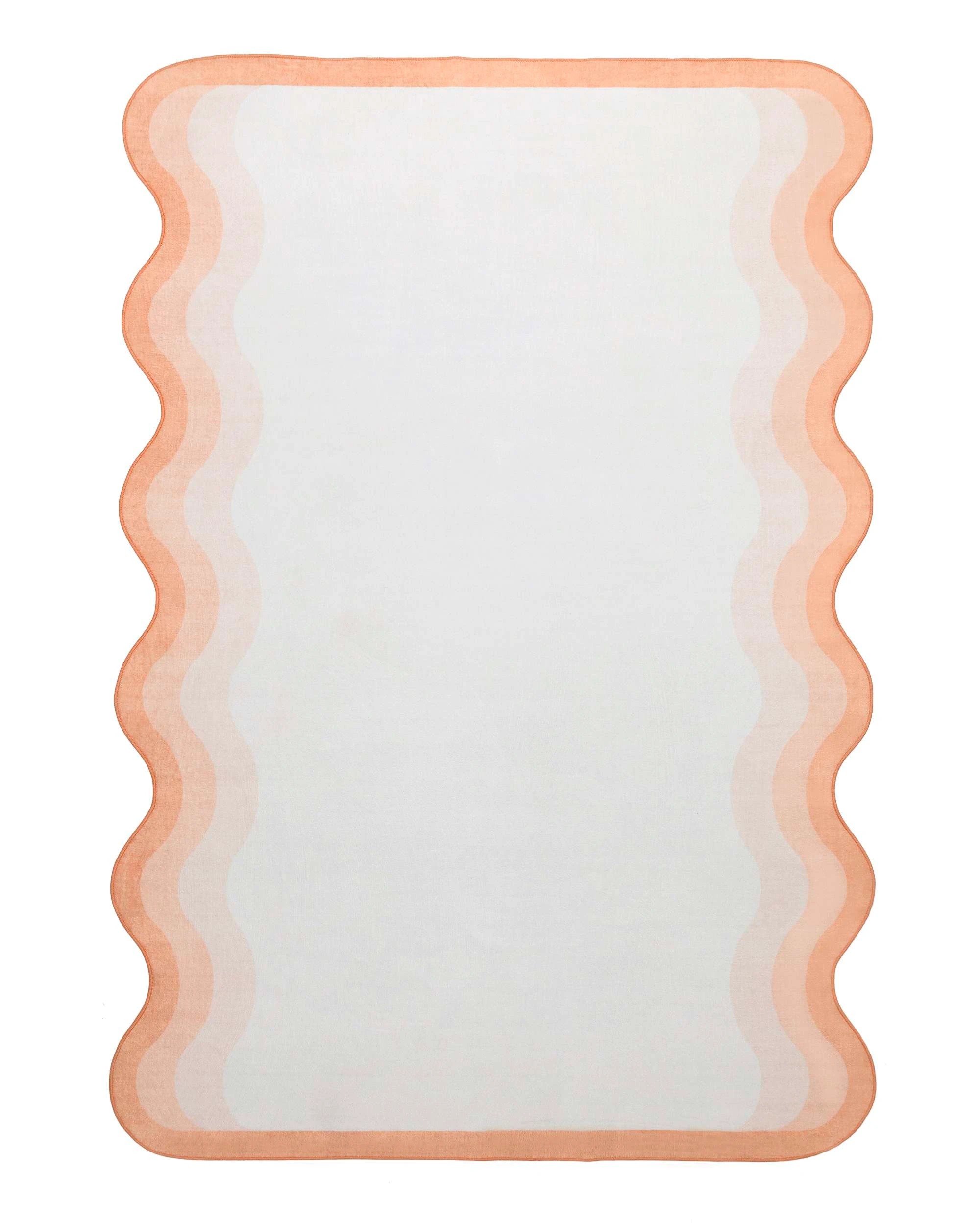 1 Loopsie Bitonto Tonal Scalloped Washable Rug-220cm x 150cm - Orange, 1 of 8