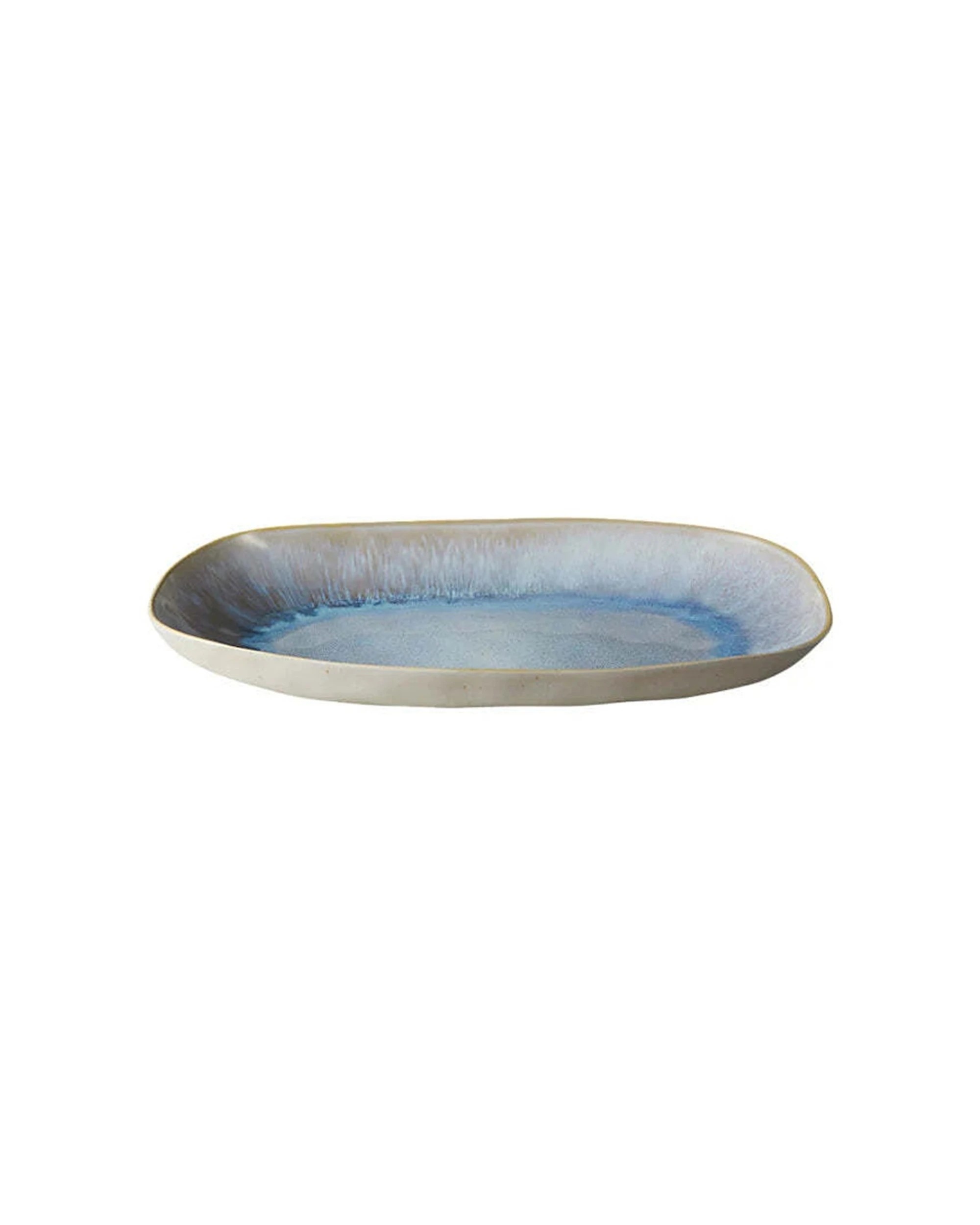2 Maxwell & Williams Durable Stoneware Reactive Glaze Lunara Oblong Platter 36x20cm - Blue, 2 of 2