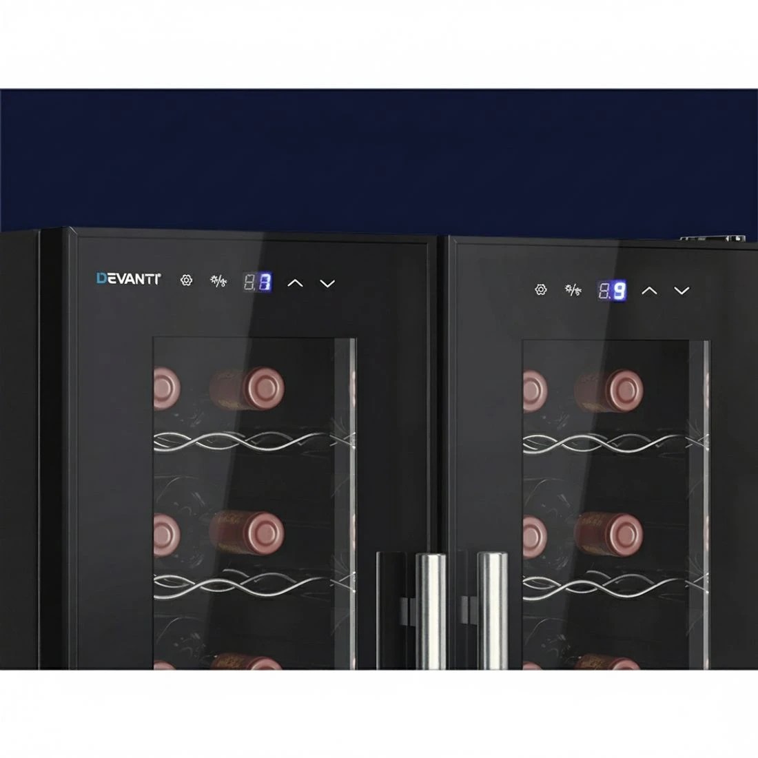 4 Devanti Wine Fridge Cooler Dual Zone 24 Bottles - Black, 4 of 5