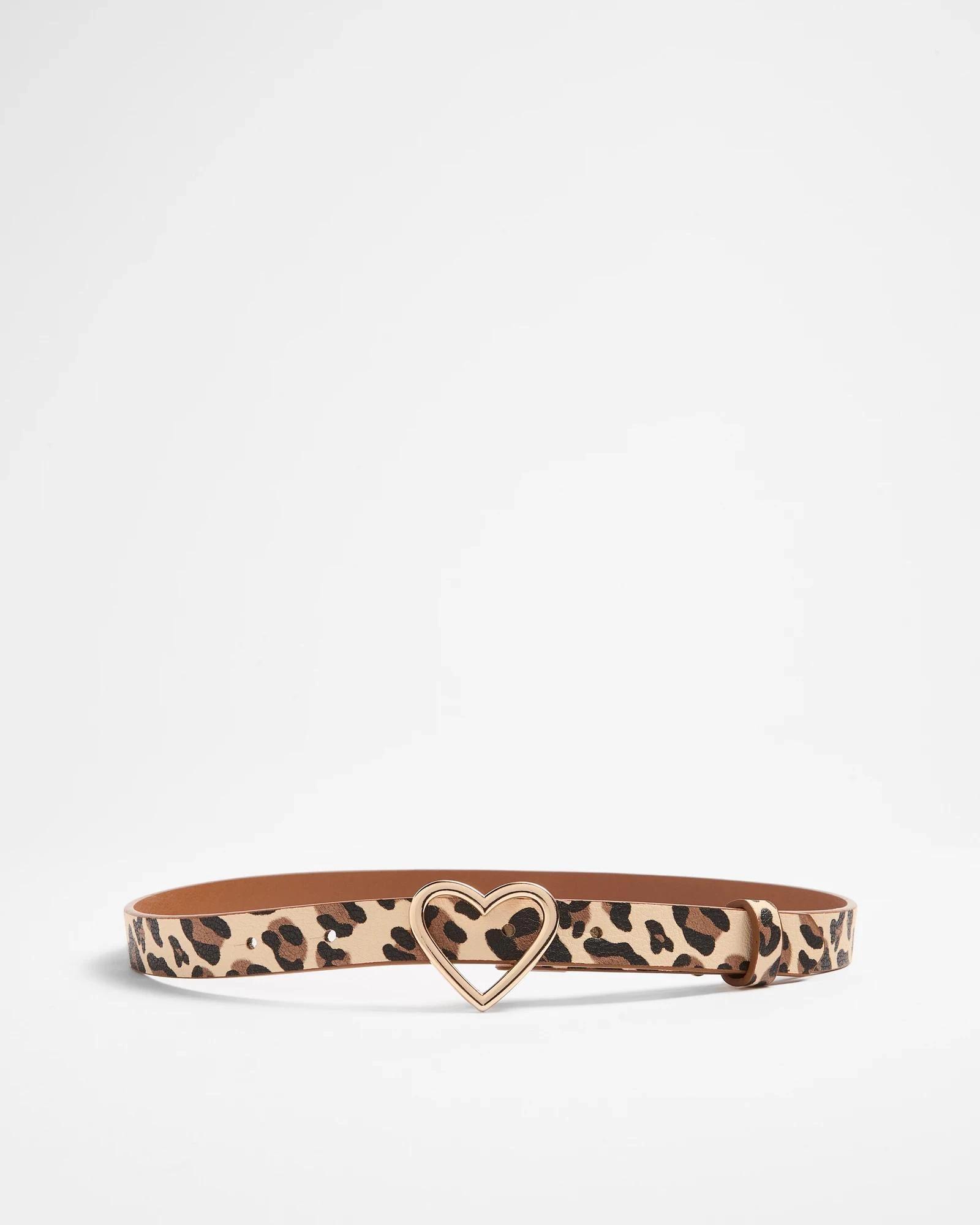 1 Target Kids Leopard Print Heart Buckle Belt LEOPARD, 1 of 2