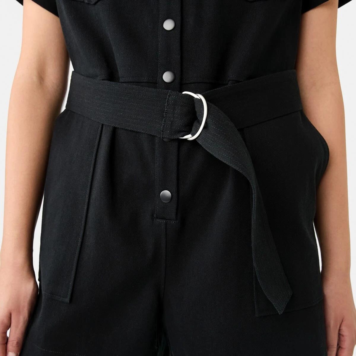 8 Short Sleeve Belted Playsuit BLACK, 8 of 11