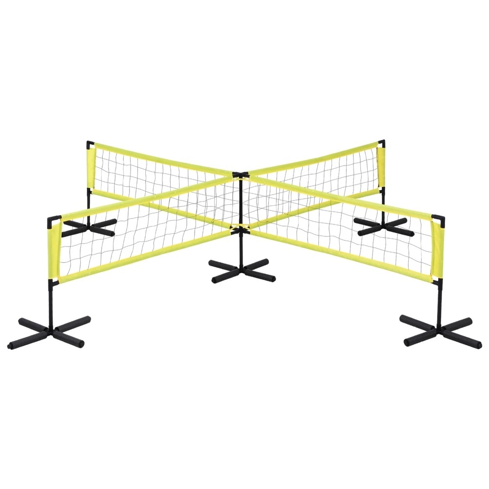 1 Everfit Water Volleyball Net Set Portable Swimming Pool Nets Game 4 Anchor Bags - Yellow, 1 of 5