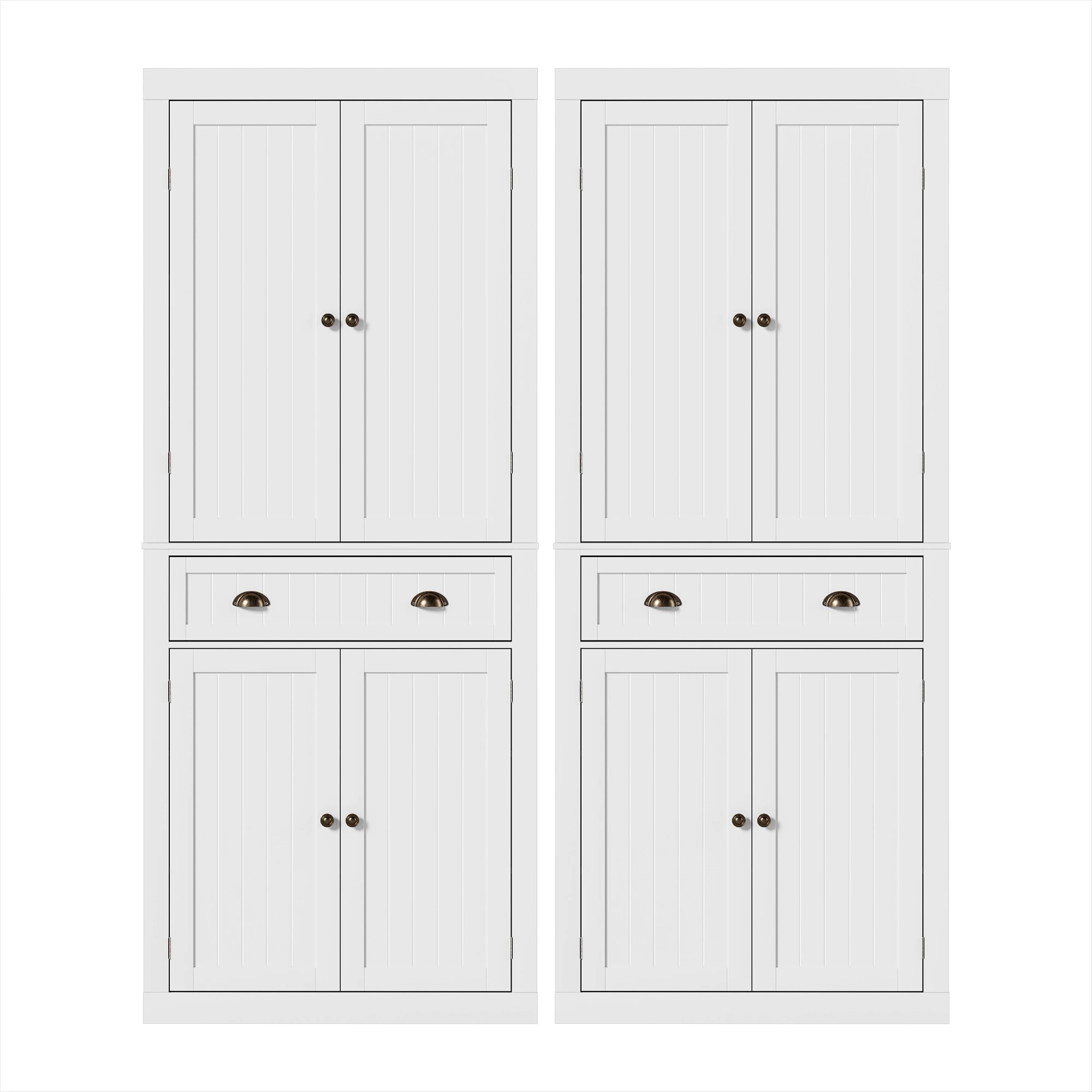 4 Artiss 2x Buffet Unit Cabinet Sideboard Pantry 184cm - White, 4 of 8
