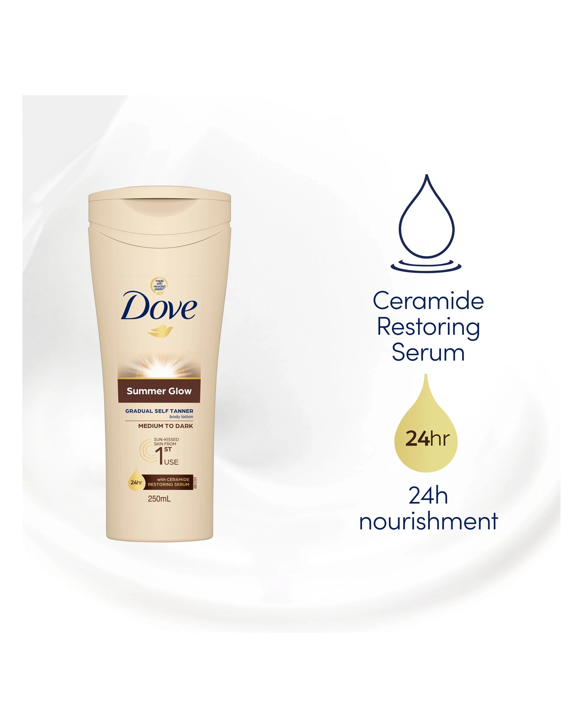 4 Dove Summer Glow Gradual Tan Body Lotion Medium to Dark 250ml, 4 of 10