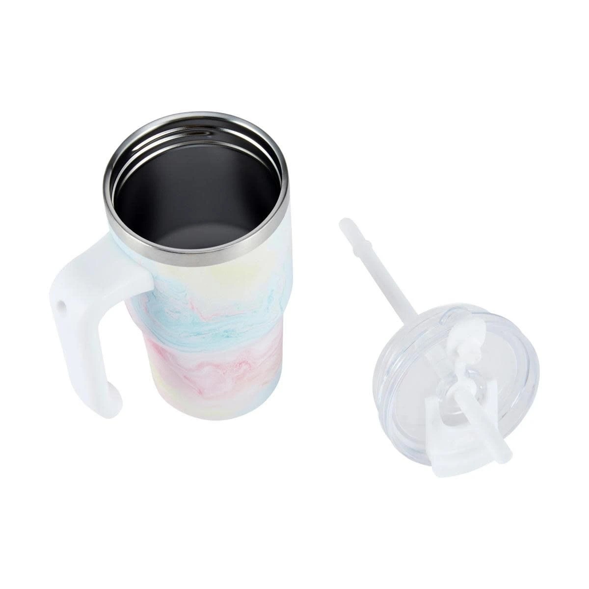 4 600ml Marble Look Tumbler with Handle, 4 of 6