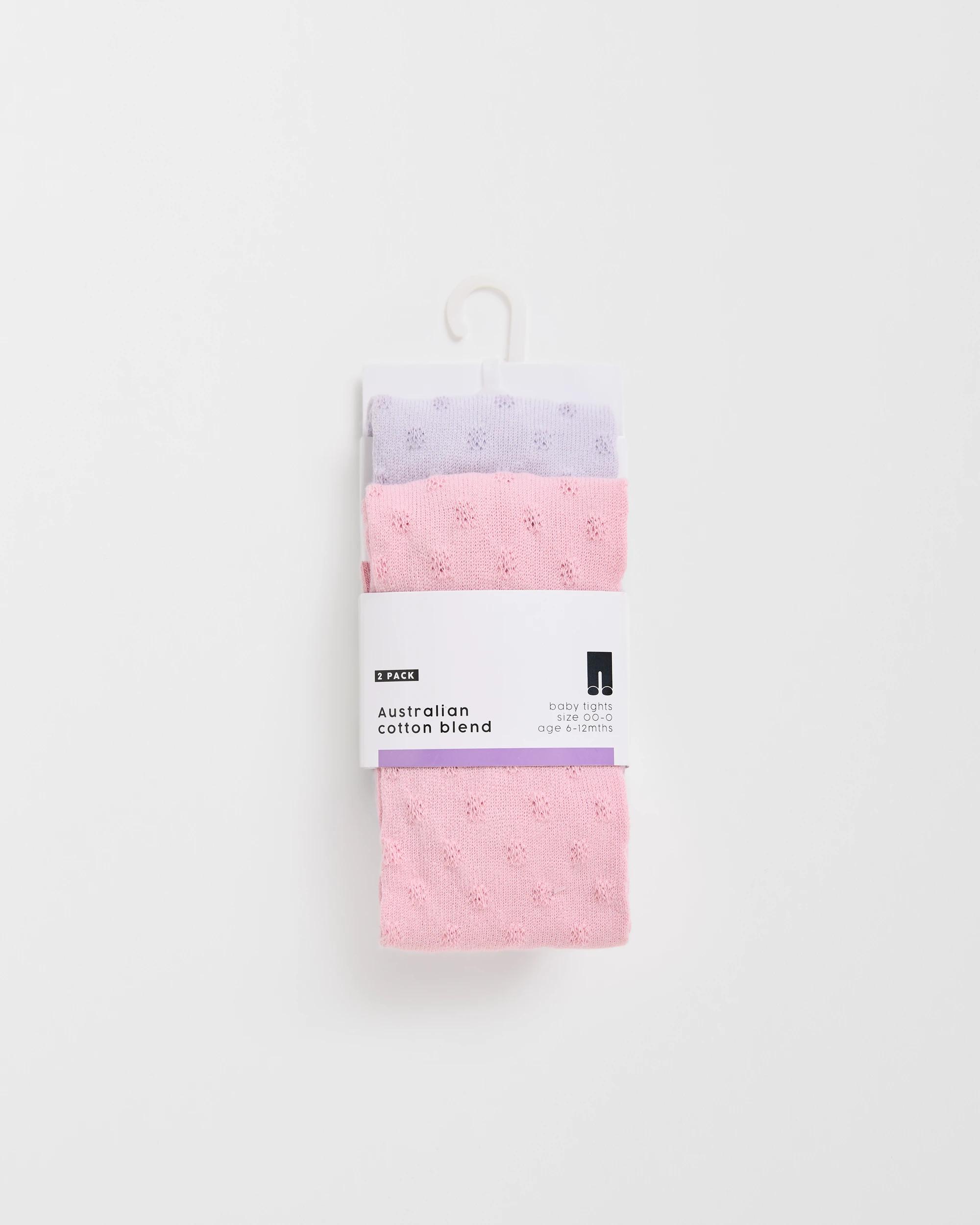 3 Maxx Baby Australian Cotton Blend 2 Pack Jacquard Spot Tights , 3 of 3