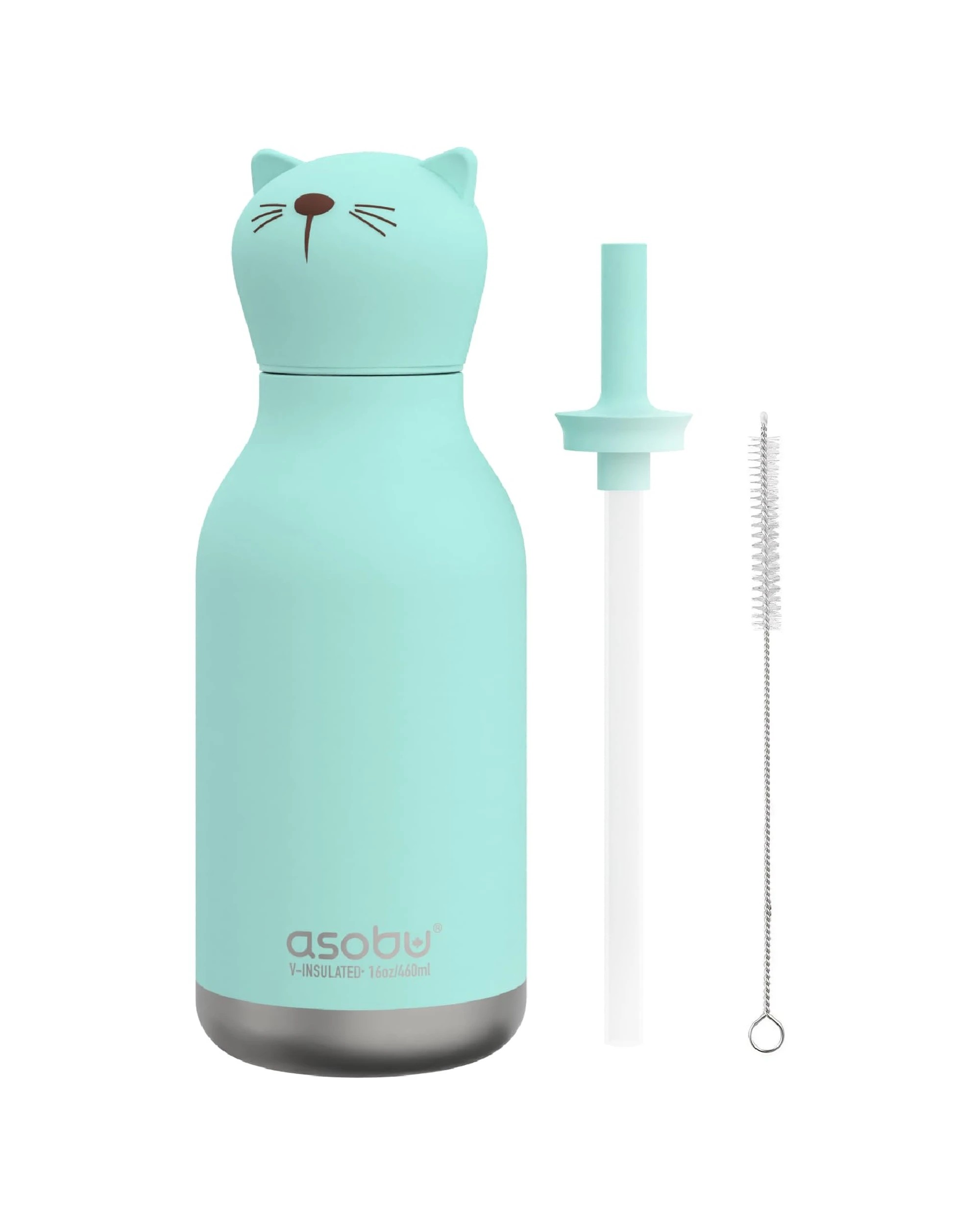 2 Asobu Bestie Bottle Cat Double Wall Stainless Insulated Bottle 460ml - Blue, 2 of 3