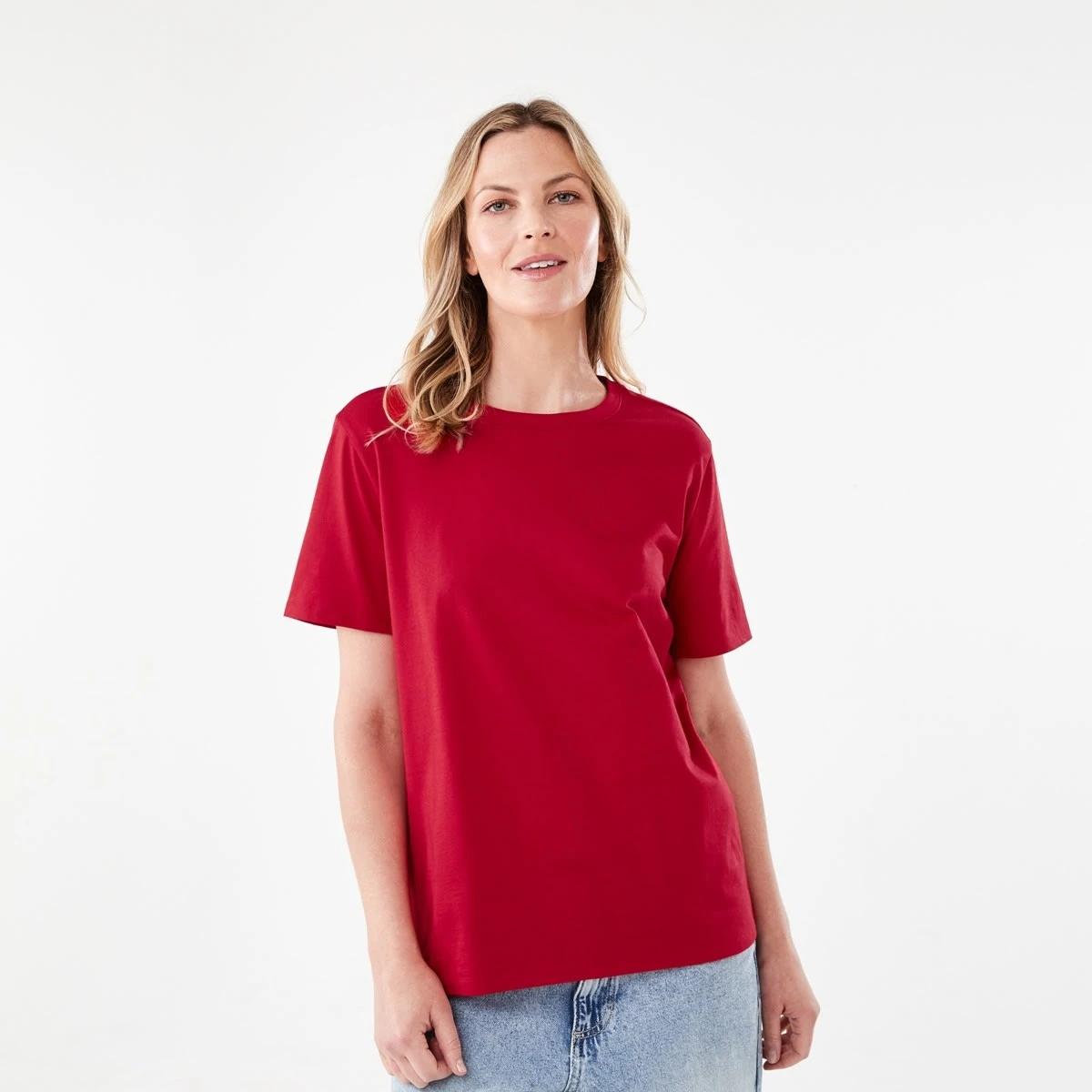 1 Short Sleeve Australian Cotton T-shirt DEEP CHERRY, 1 of 5