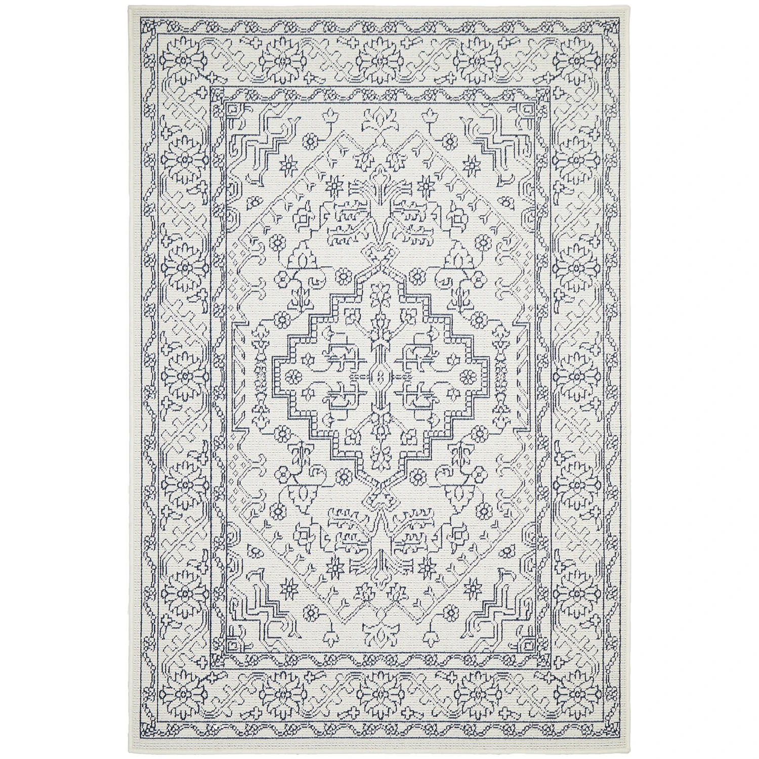 1 Common Ground Rugs Coastline 5555 Outdoor 220x150cm - Medium Pet Friendly Floor Rug - White, 1 of 7