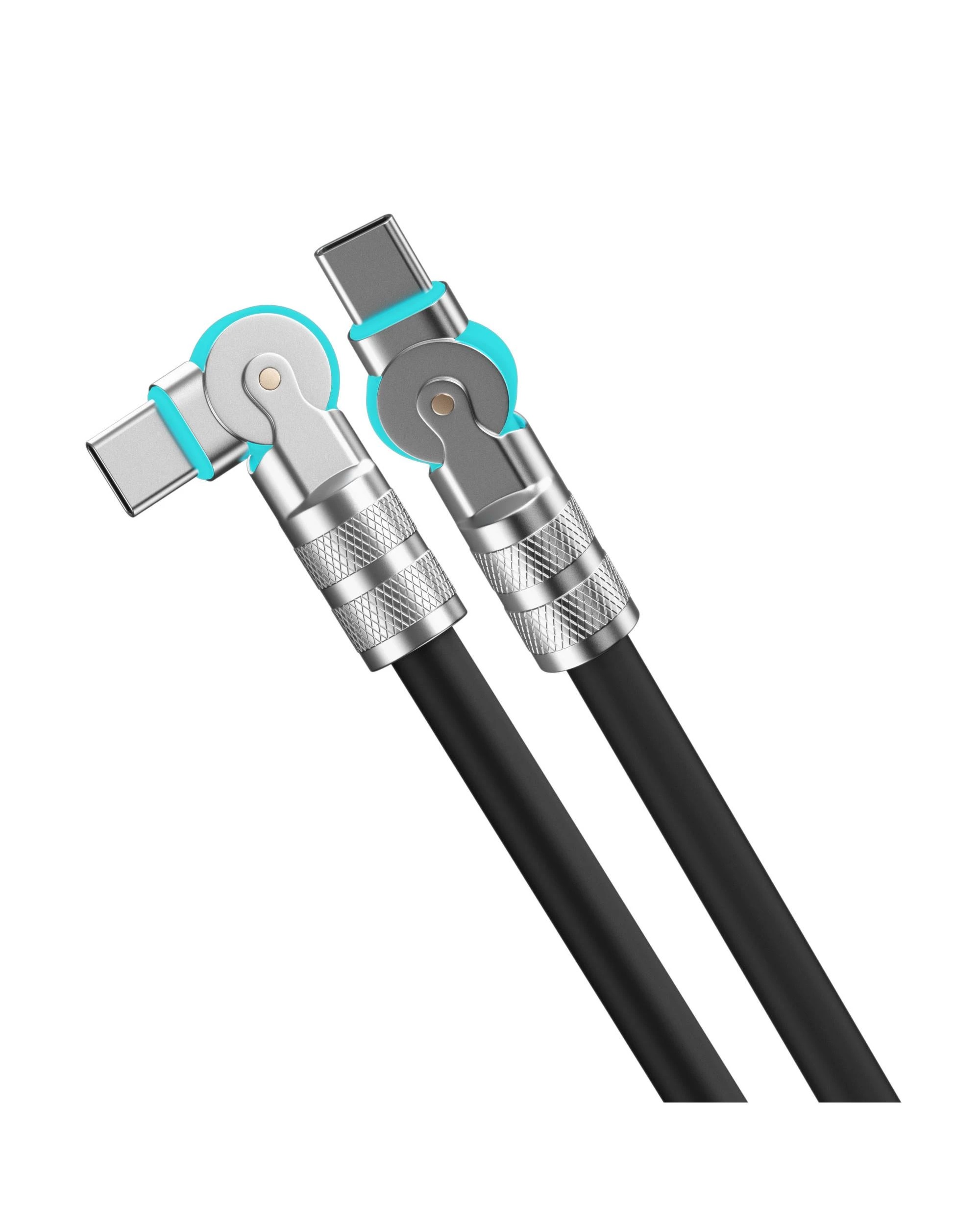 5 Powerwave 2M USB-C LED Charging Cable with Adjustable Head and USB-A Adapter for Nintendo Switch 2 - Black, 5 of 5