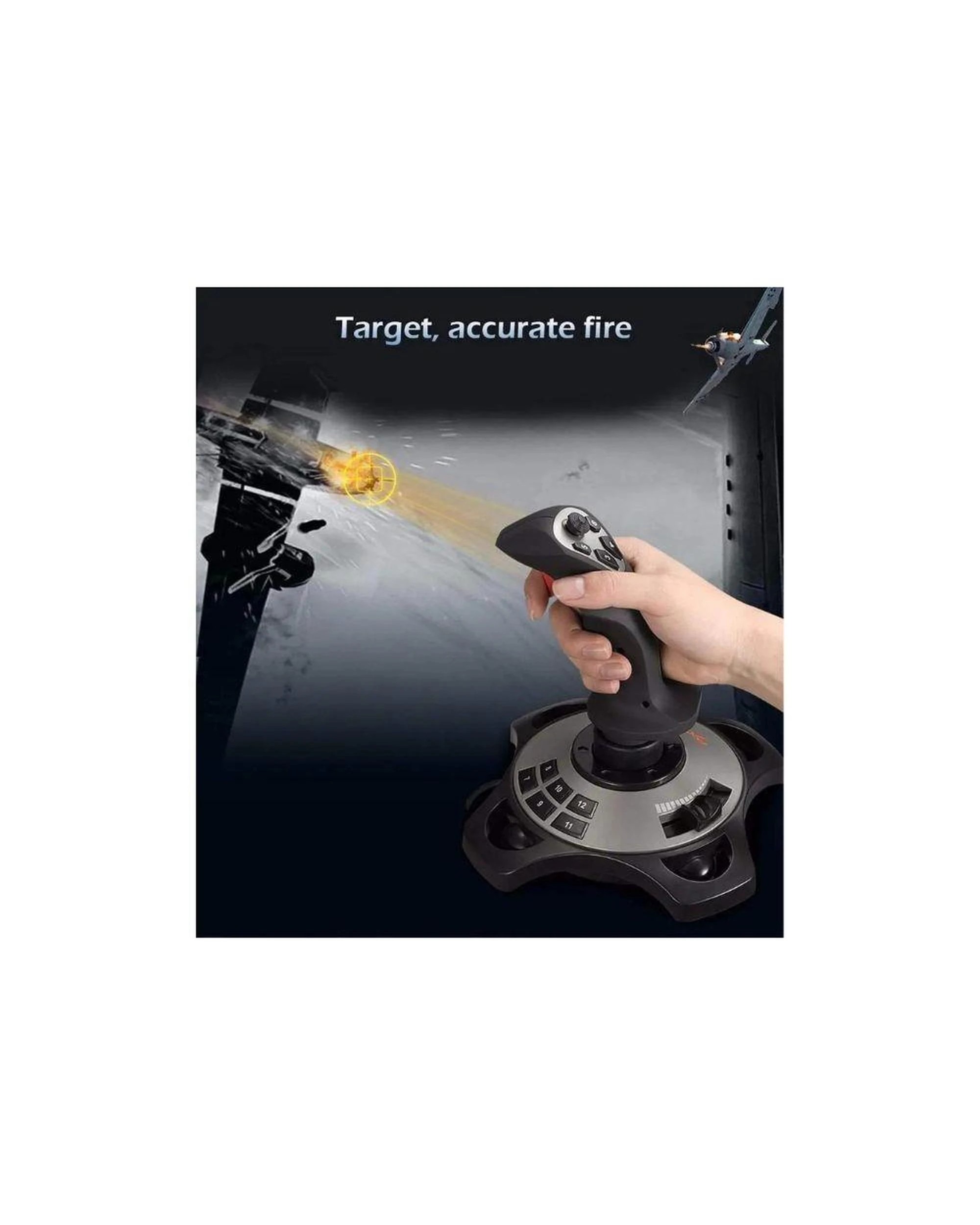 2 PXN-2113PRO Black Wired 4-Axis Flight Joystick PC Simulator Arcade Keyboard Mapping, 2 of 3