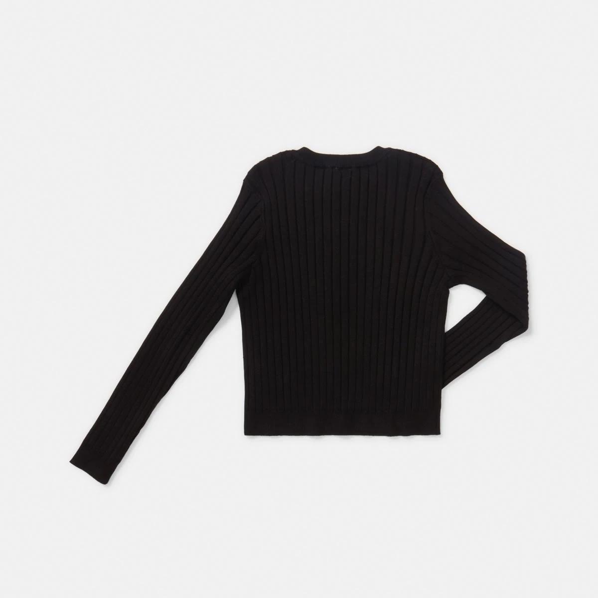 8 Long Sleeve Rib Knit Top Black, 8 of 8
