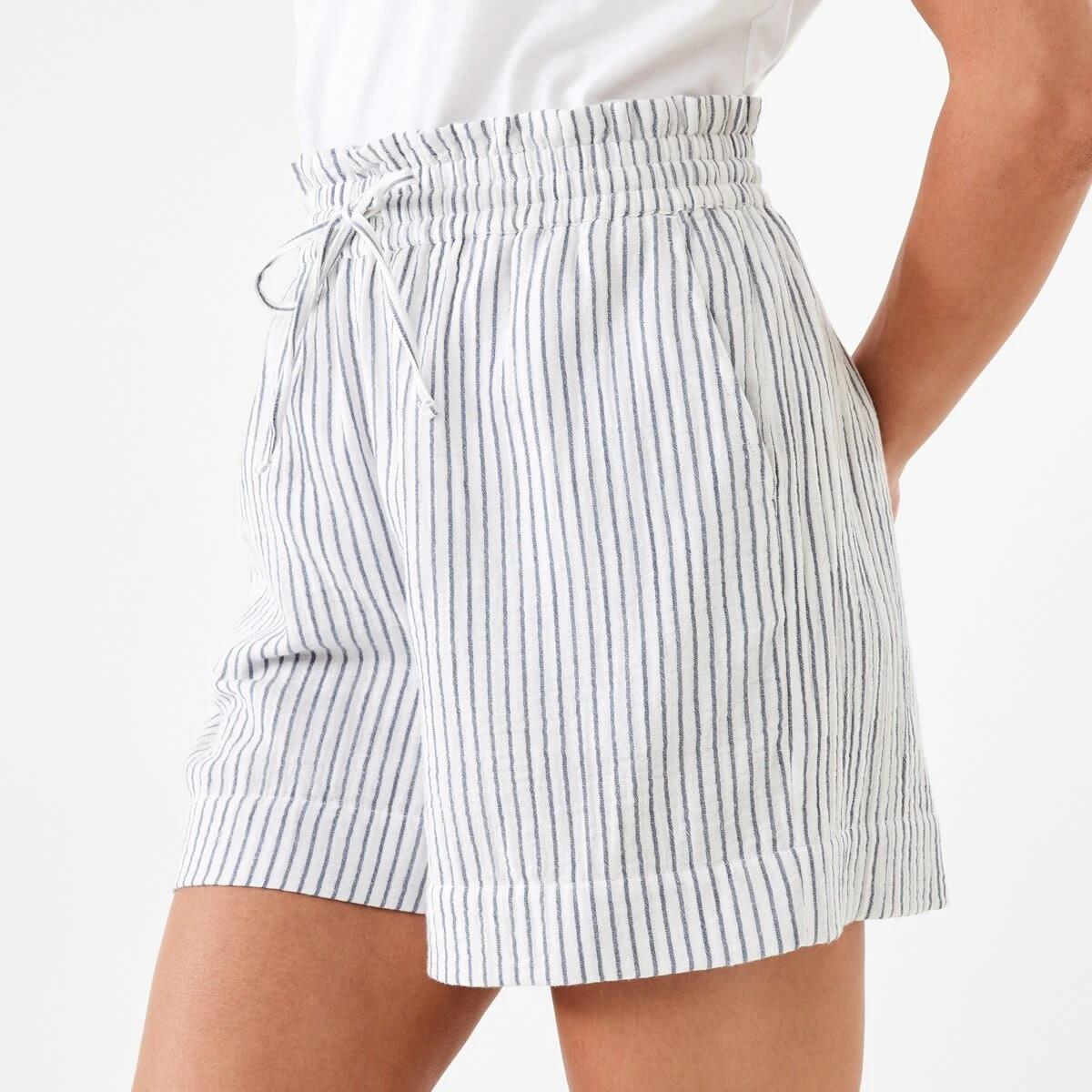 2 Paperbag Double Cloth Shorts Indigo Str, 2 of 7