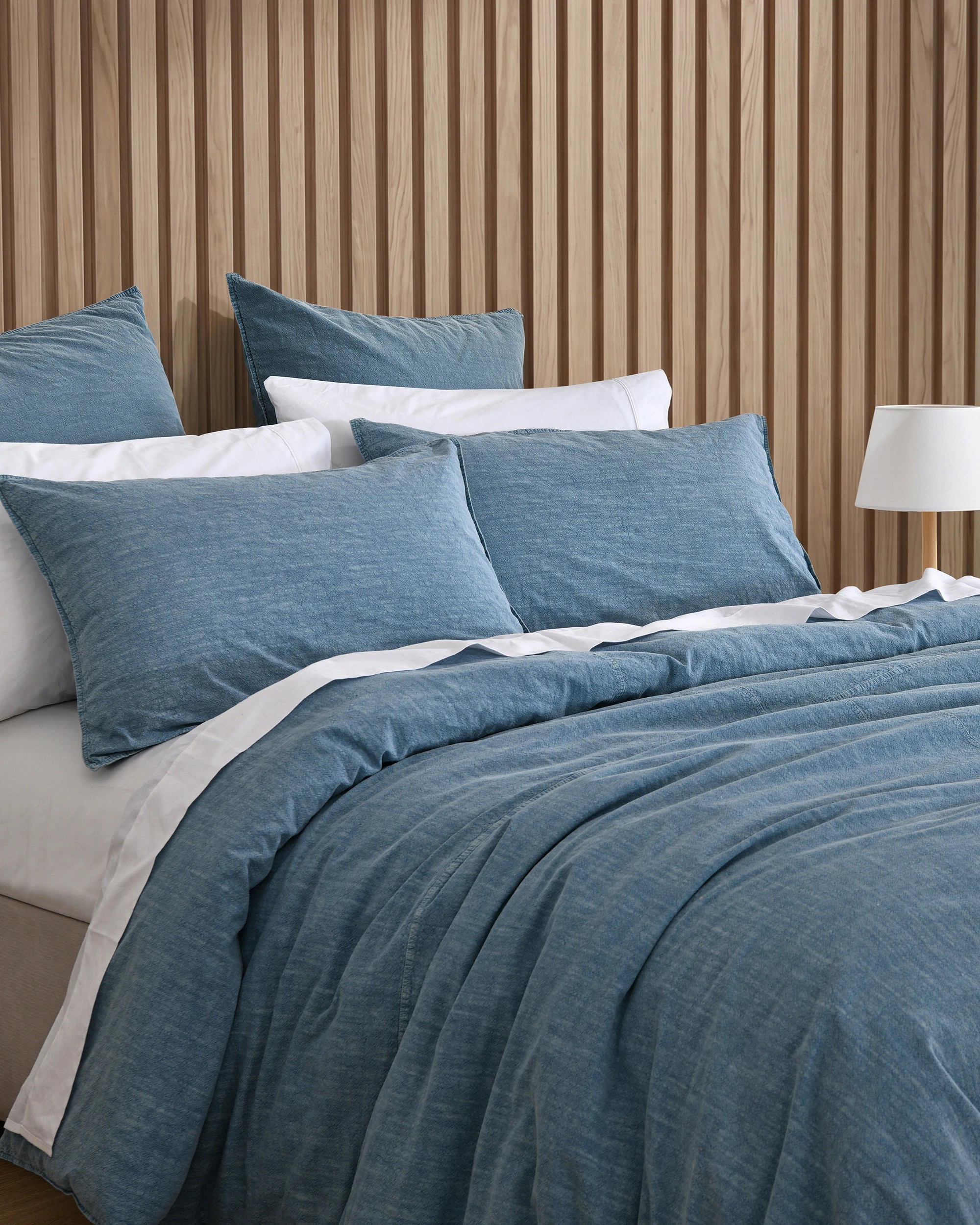 3 Dreamaker Ryder Denim Style Quilt Cover Set - King Bed - Indigo Blue, 3 of 8