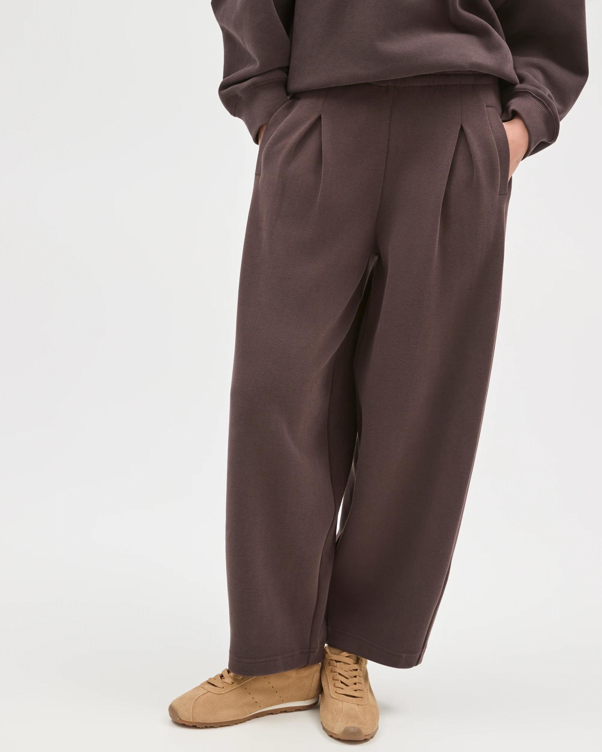 2 Target Active Australian Cotton Blend Sueded Rib Barrel Leg Pants COCOA, 2 of 7