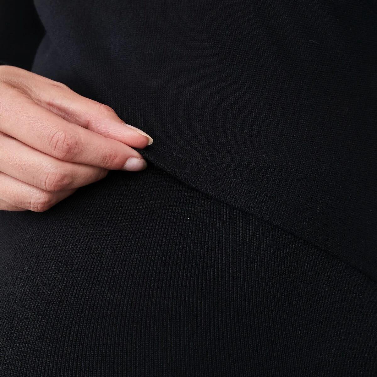 6 Maternity Cross Front Knit Midi Dress Black, 6 of 6