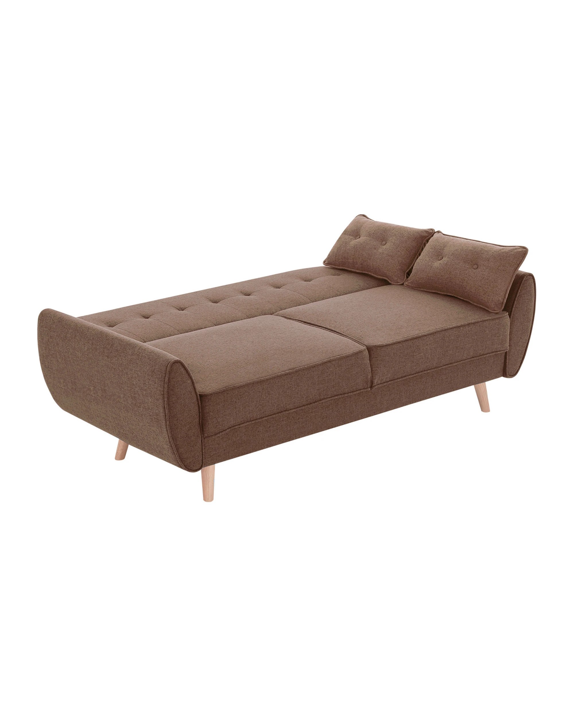 4 Sarantino 3 Seater Modular Linen Fabric Sofa Bed Couch Futon - Brown, 4 of 10