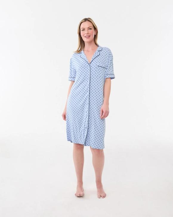 Short Sleeve Button Through Comfort Nightie