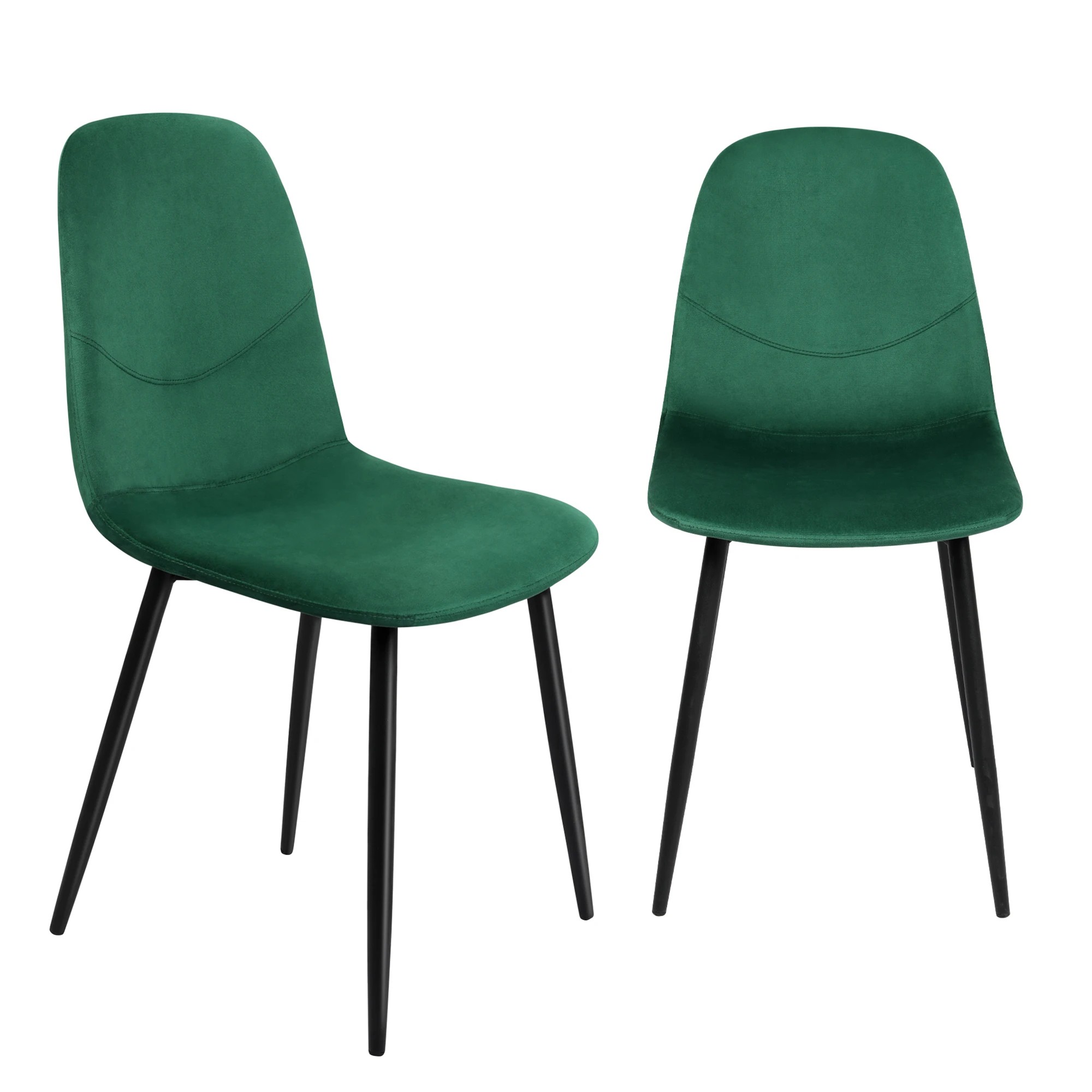 1 Levede 2Pcs Replica Eames Dining Chair Velvet Seat in Dark Green Colour, 1 of 8