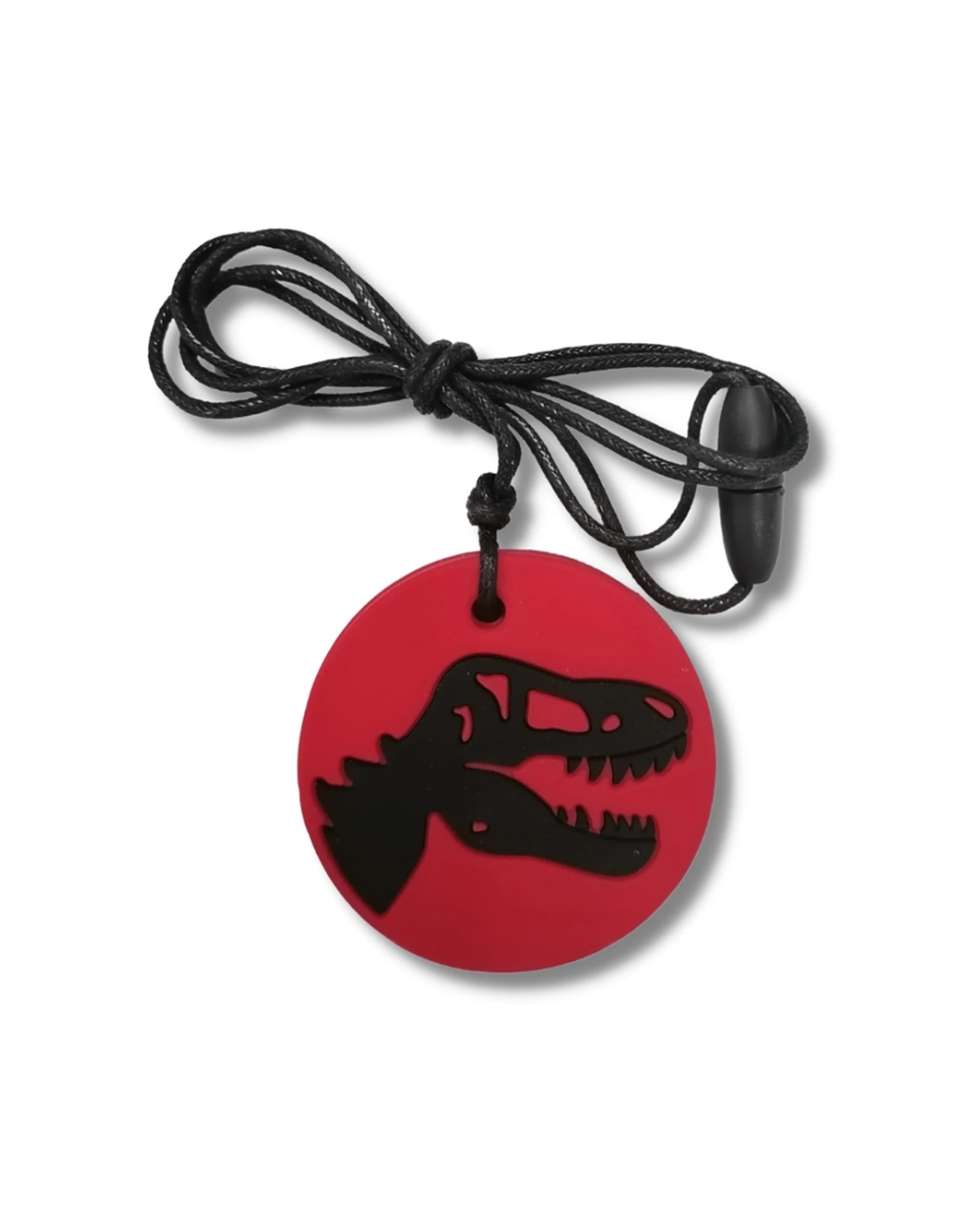 1 Jellystone Designs Kids Dino Sensory Pendant Medium Chew Necklace - Red, 1 of 2