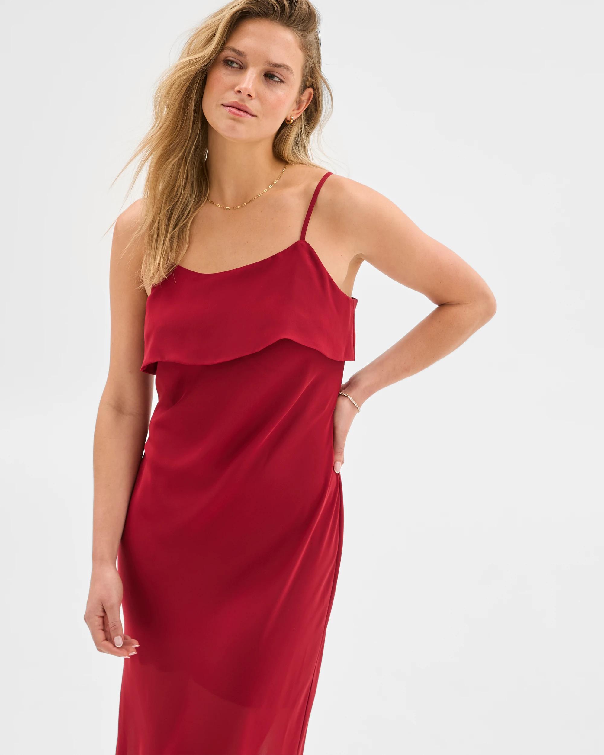 2 Sheer Maxi Dress - Lily Loves CARMINE RED, 2 of 7