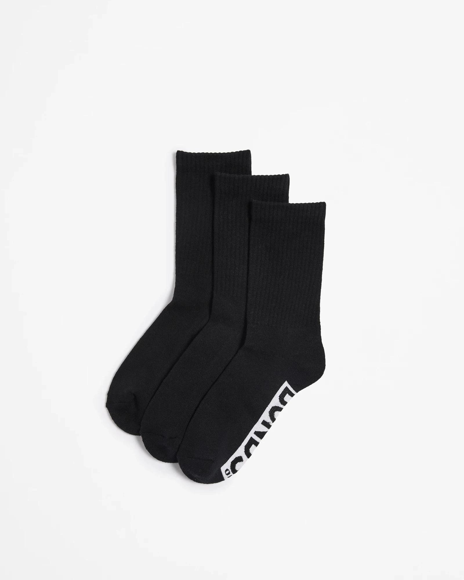 1 Cotton Blend Cushioned Crew Logo Sports Socks 3 Pack - Bonds BLACK, 1 of 3