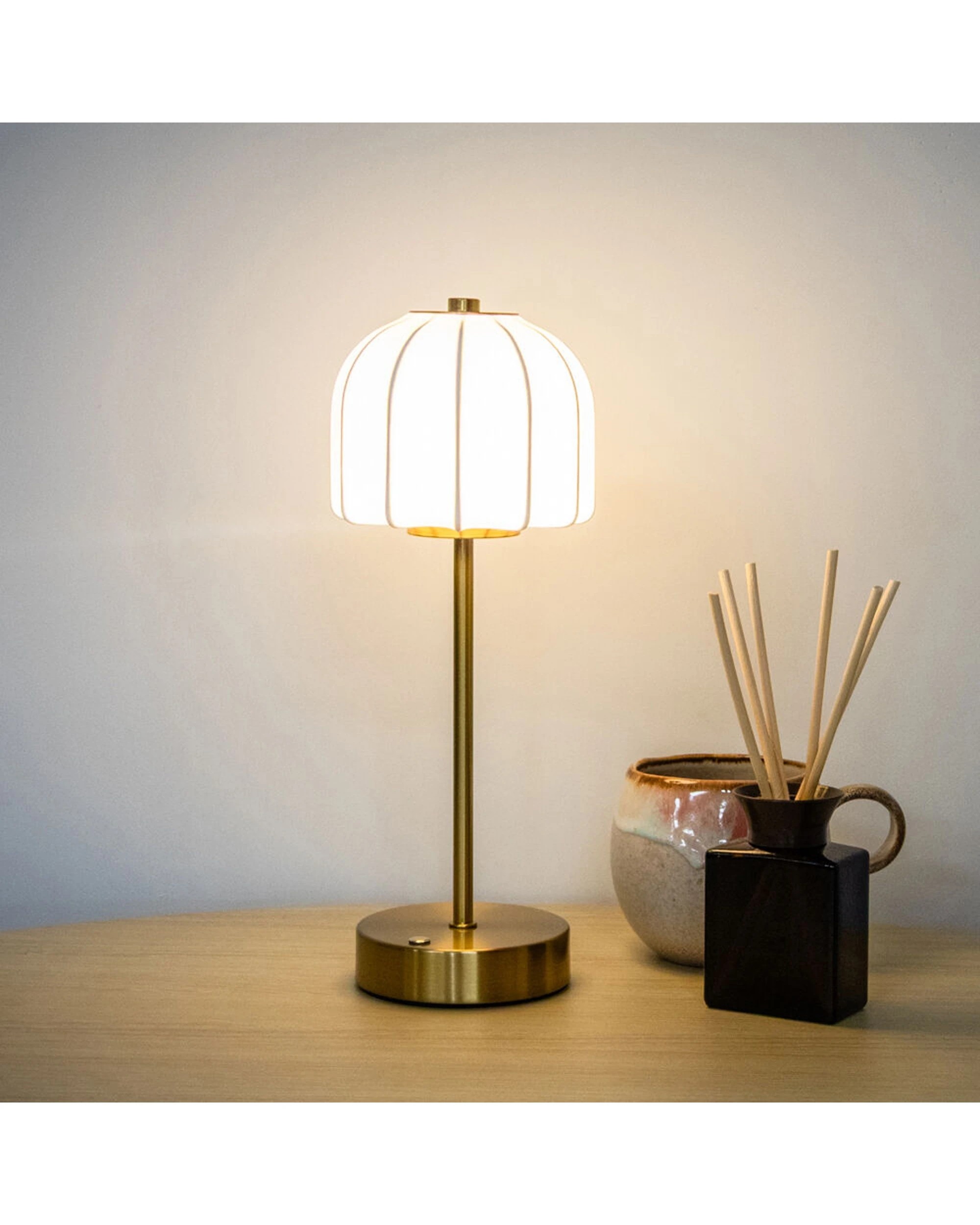 6 Boyle Rechargeable LED Table Lamp Silk Umbrella Shade Adjustable Lighting - Multi, 6 of 9