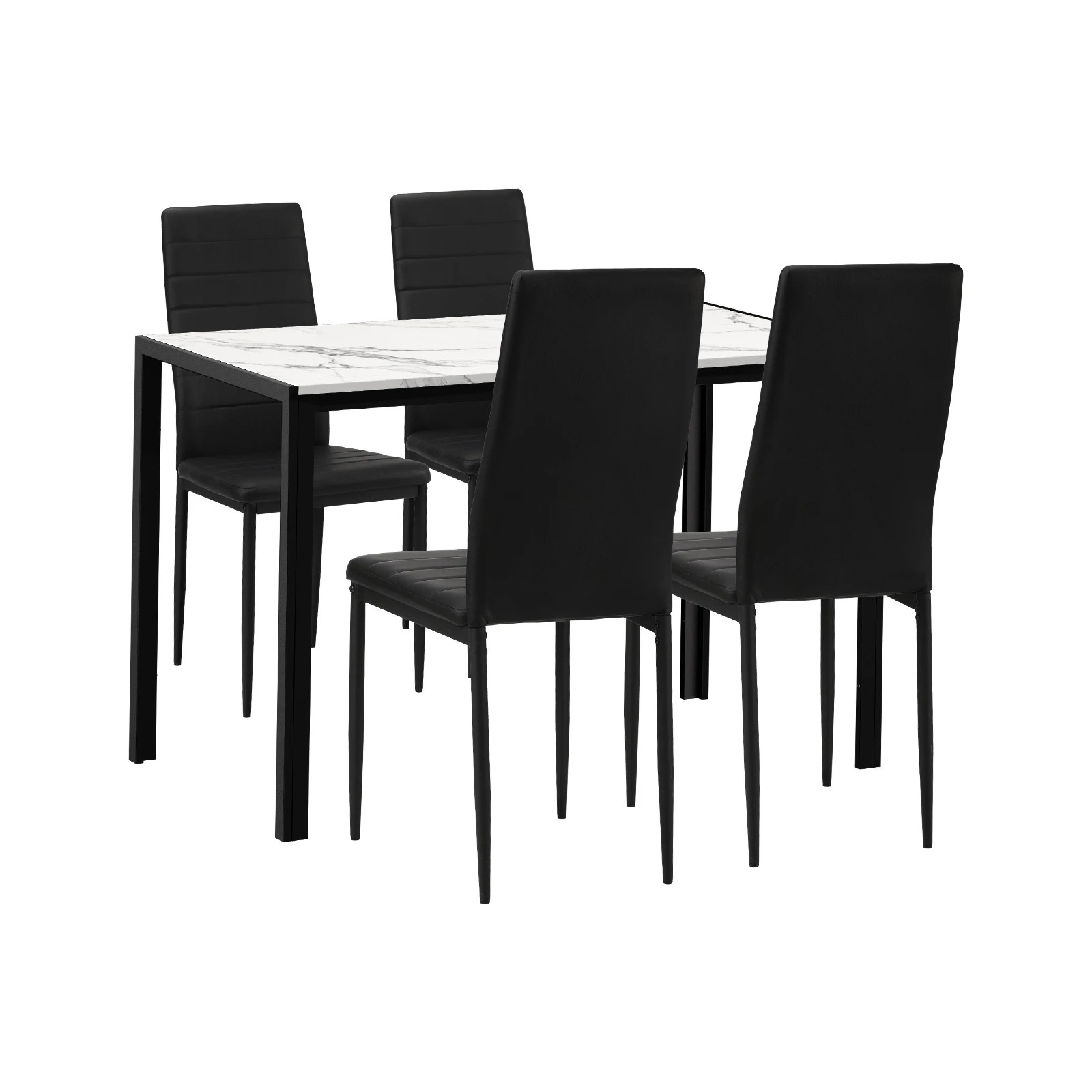 1 Oikiture 120cm Rectangle Dining Table With 4pcs Dining Chairs Marble
 - Multi, 1 of 7