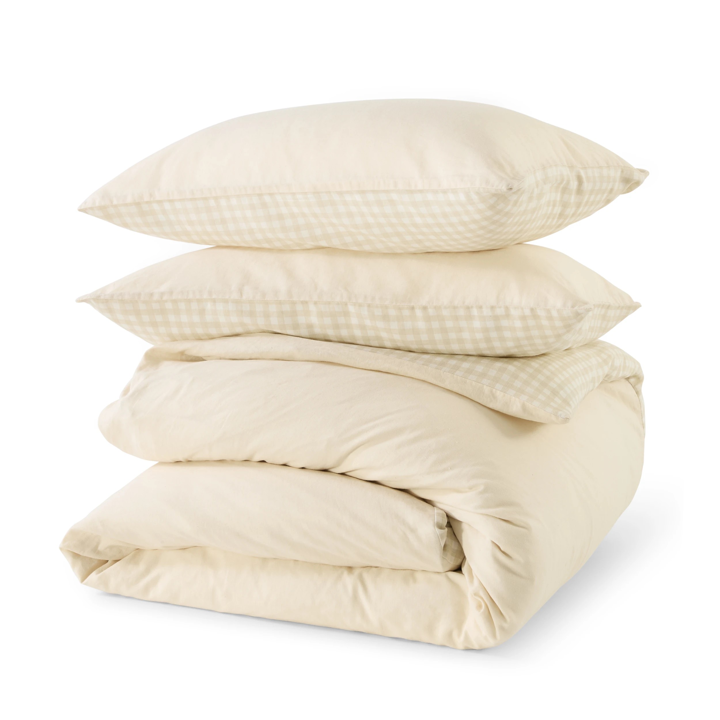 7 Gingham Linen Cotton Reversible Quilt Cover Set - Queen Bed, 7 of 9