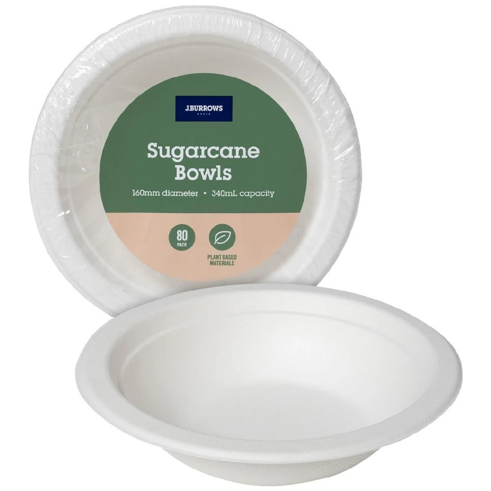 1 J.Burrows Sugarcane Bowls 340mL 80 Pack, 1 of 6