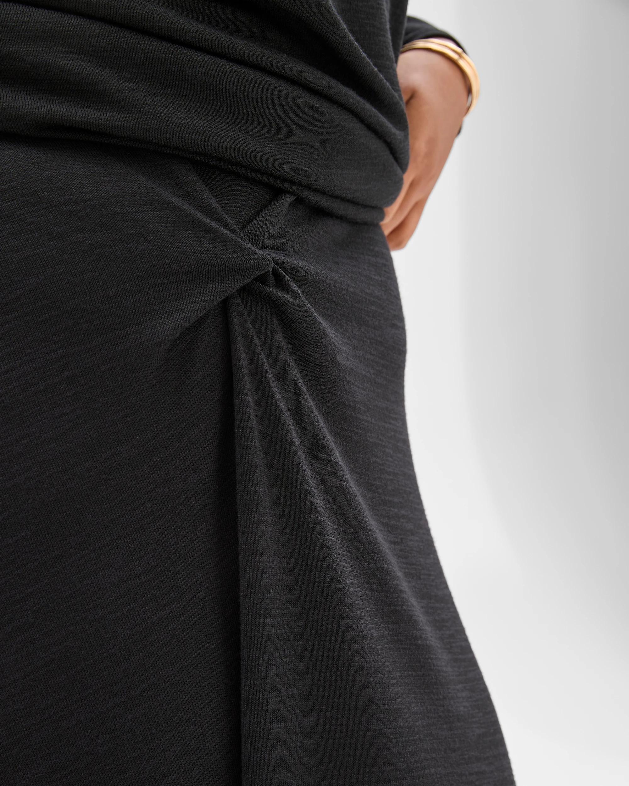 5 Target Curve Plus Size Drape Knit Midi Skirt BLACK, 5 of 6