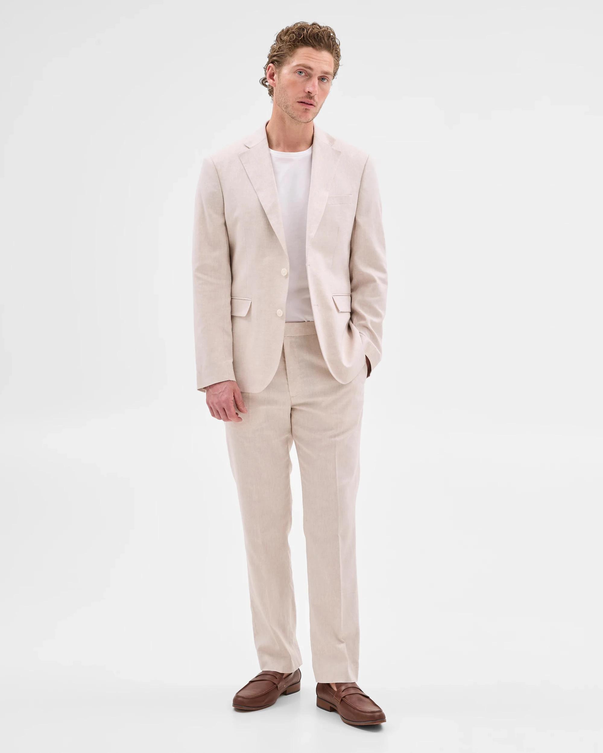 4 European Linen Blend Suit Jacket - Preview NEUTRAL, 4 of 7