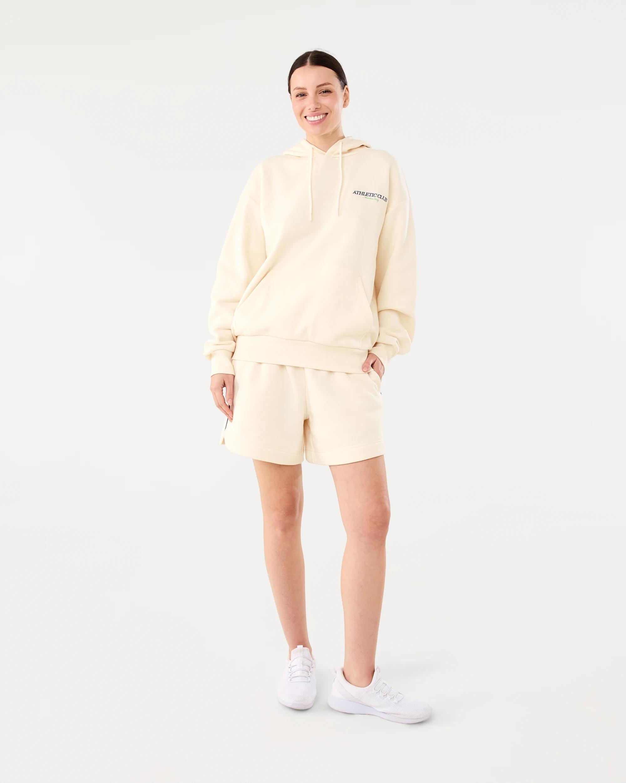 7 Active Womens A-Line Fleece Shorts Prl Ivory, 7 of 7