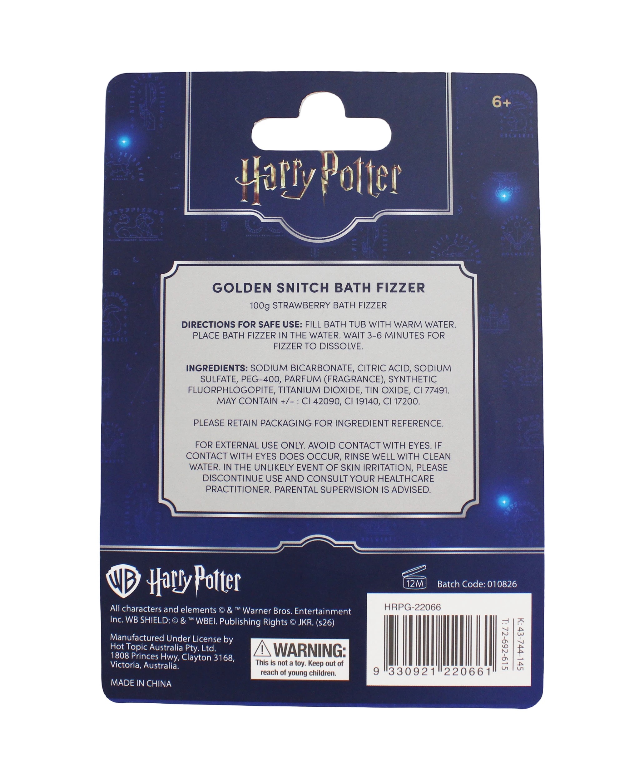 4 Harry Potter 3D Golden Snitch Bath Fizzer 100g - Strawberry Scented, 4 of 4