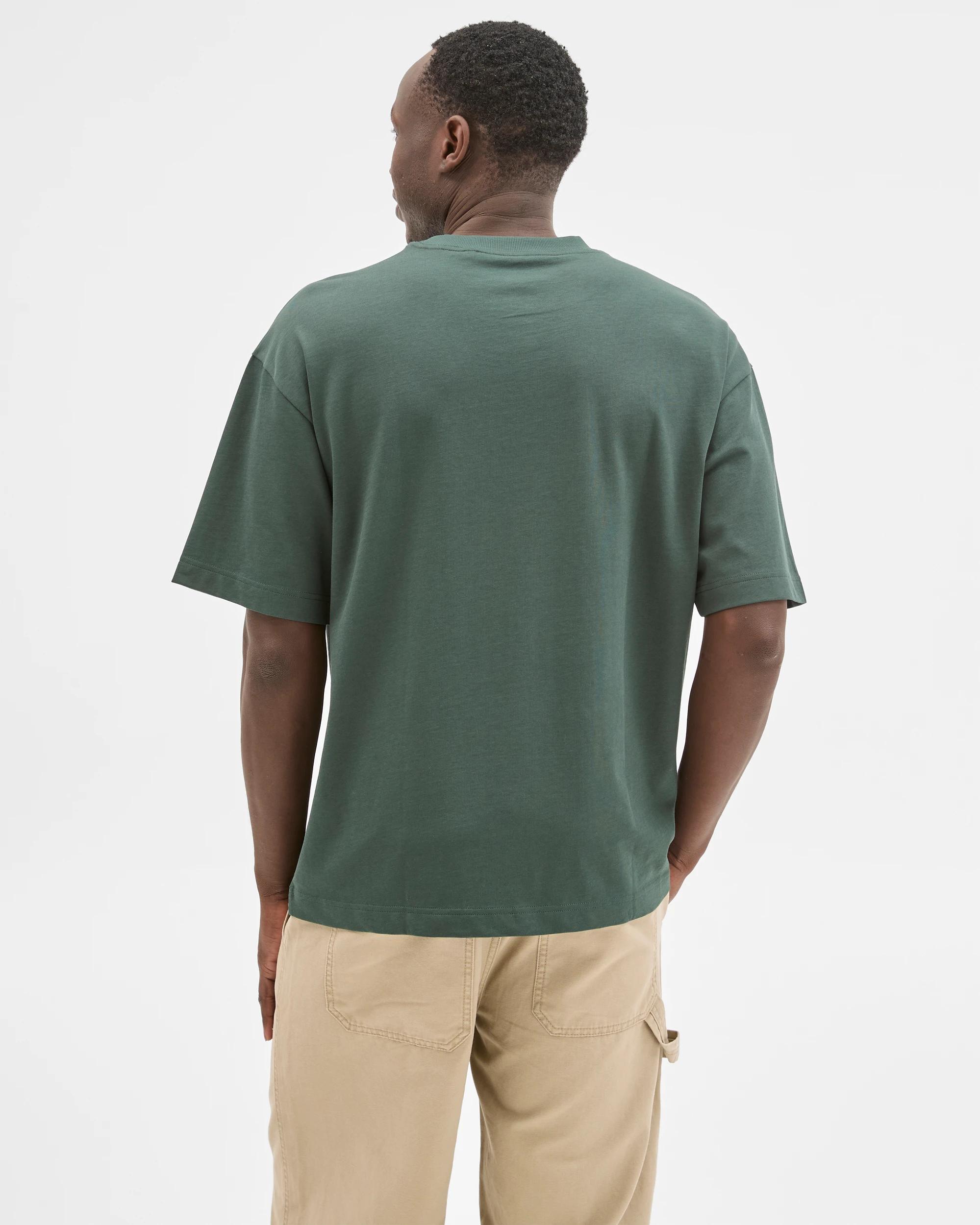 6 Commons Australian Cotton Oversized Heavy Core T-Shirt DARK GREEN, 6 of 6