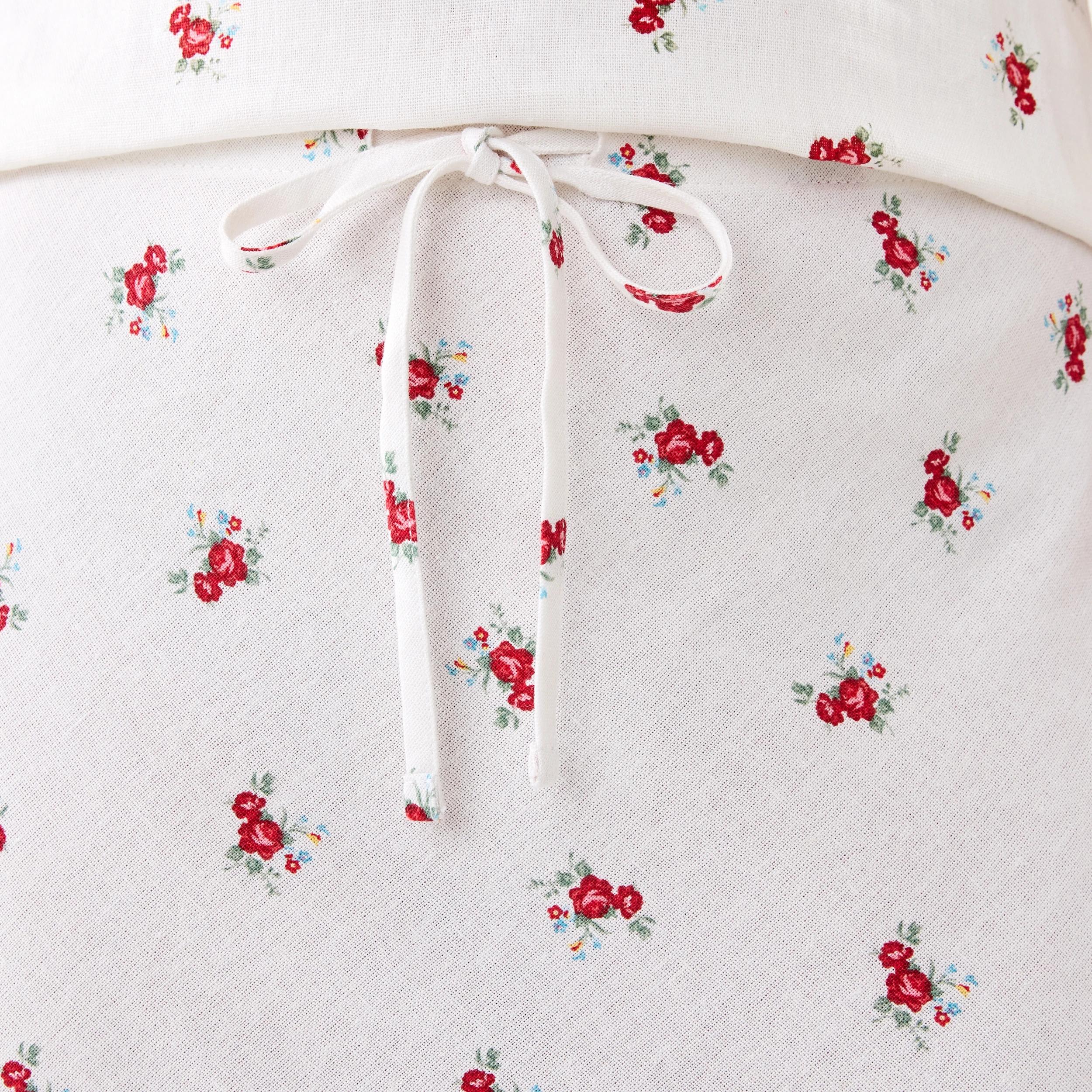 5 Linen Blend Tie Waist Maxi Skirt Rose Ditsy, 5 of 5