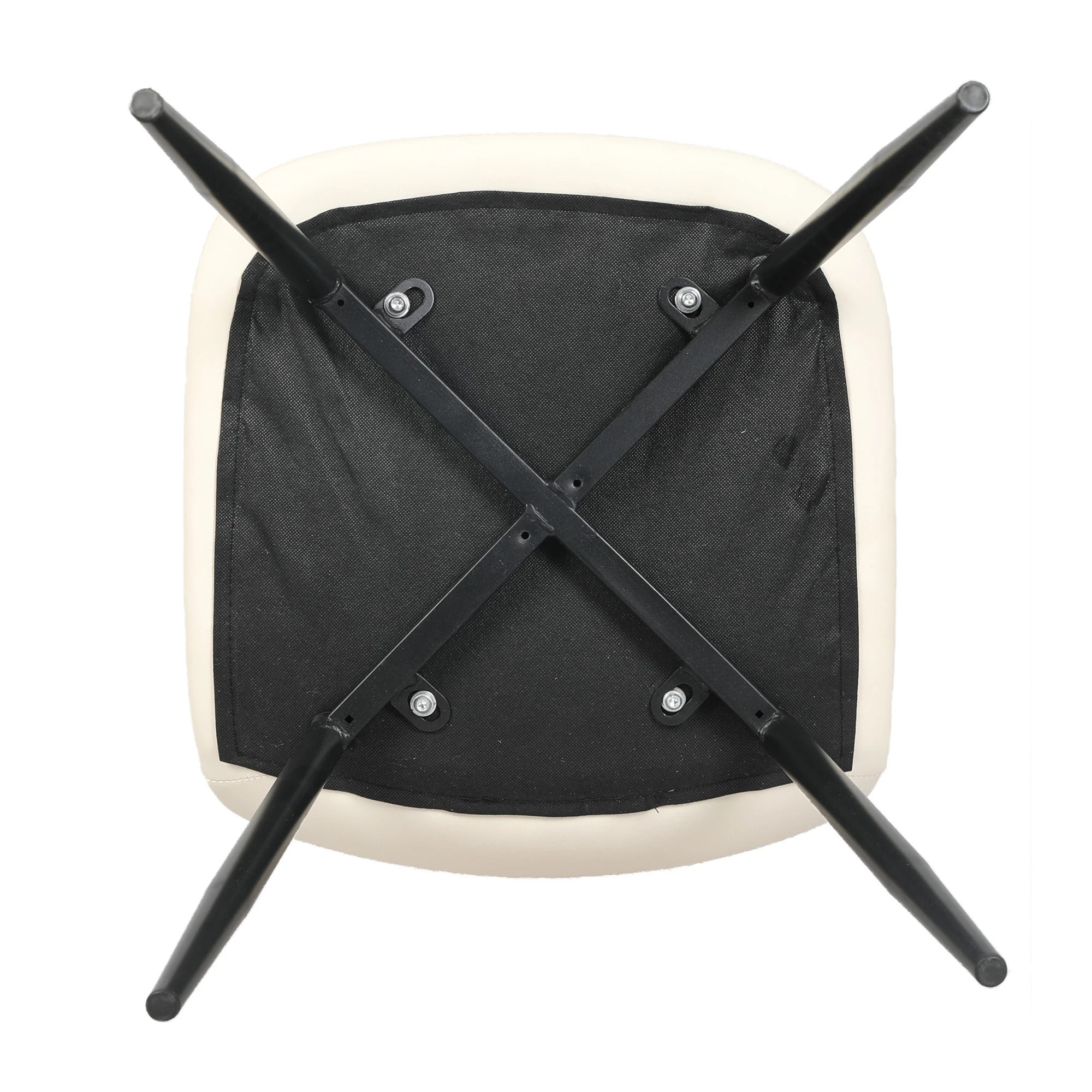 4 Levede 4x Dining Chairs Kitchen Eames Accent Chair Lounge Room Padded PU Leather - Beige, 4 of 8