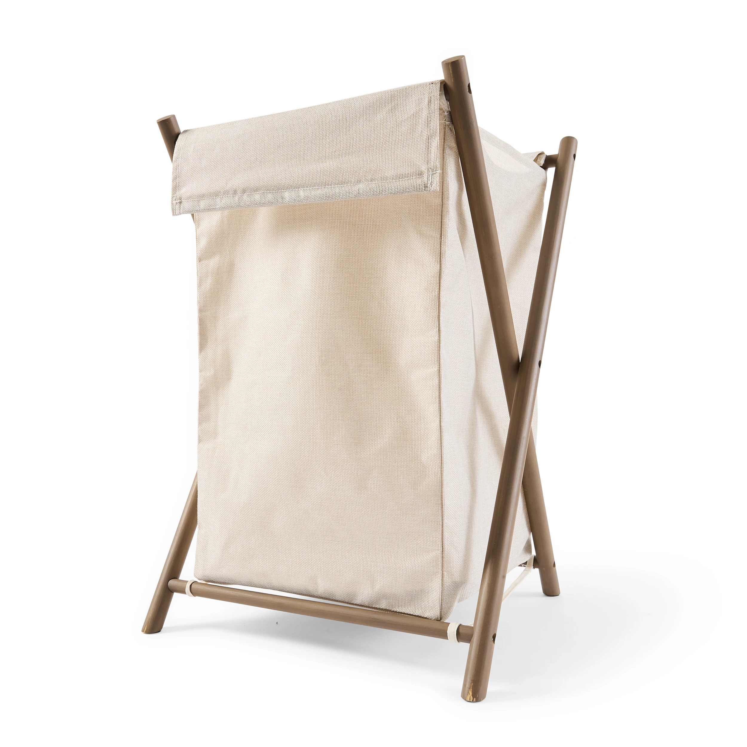 1 Linen Look Foldable Laundry Hamper, 1 of 8