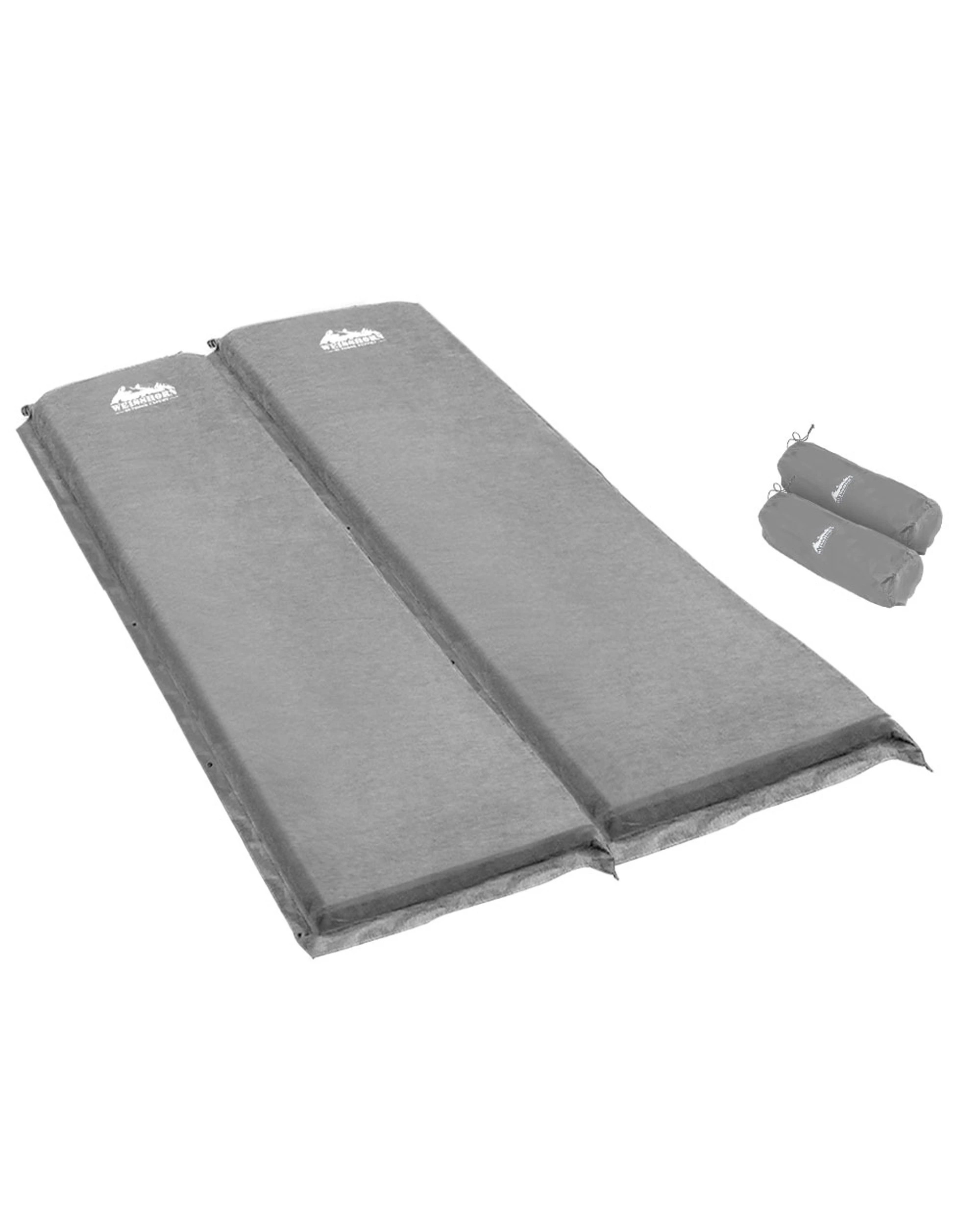 1 Weisshorn Self Inflating Mattress Camping Sleeping Mat Air Bed Double Set - Grey, 1 of 5