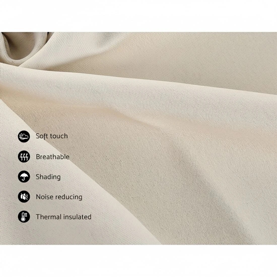 4 Artiss 2X Blockout Curtains Eyelet 300x230cm - Beige - Beige, 4 of 5